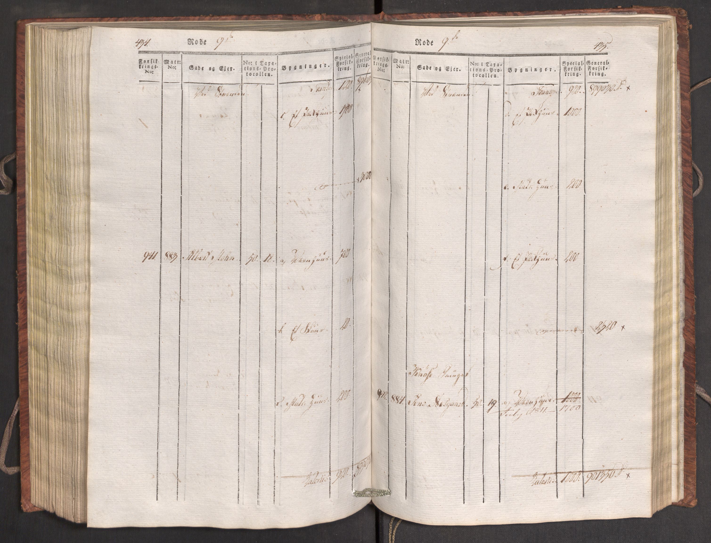 Kommersekollegiet, Brannforsikringskontoret 1767-1814, AV/RA-EA-5458/F/Fa/L0007/0001: Bergen / Branntakstprotokoll, 1807-1817, p. 434-435