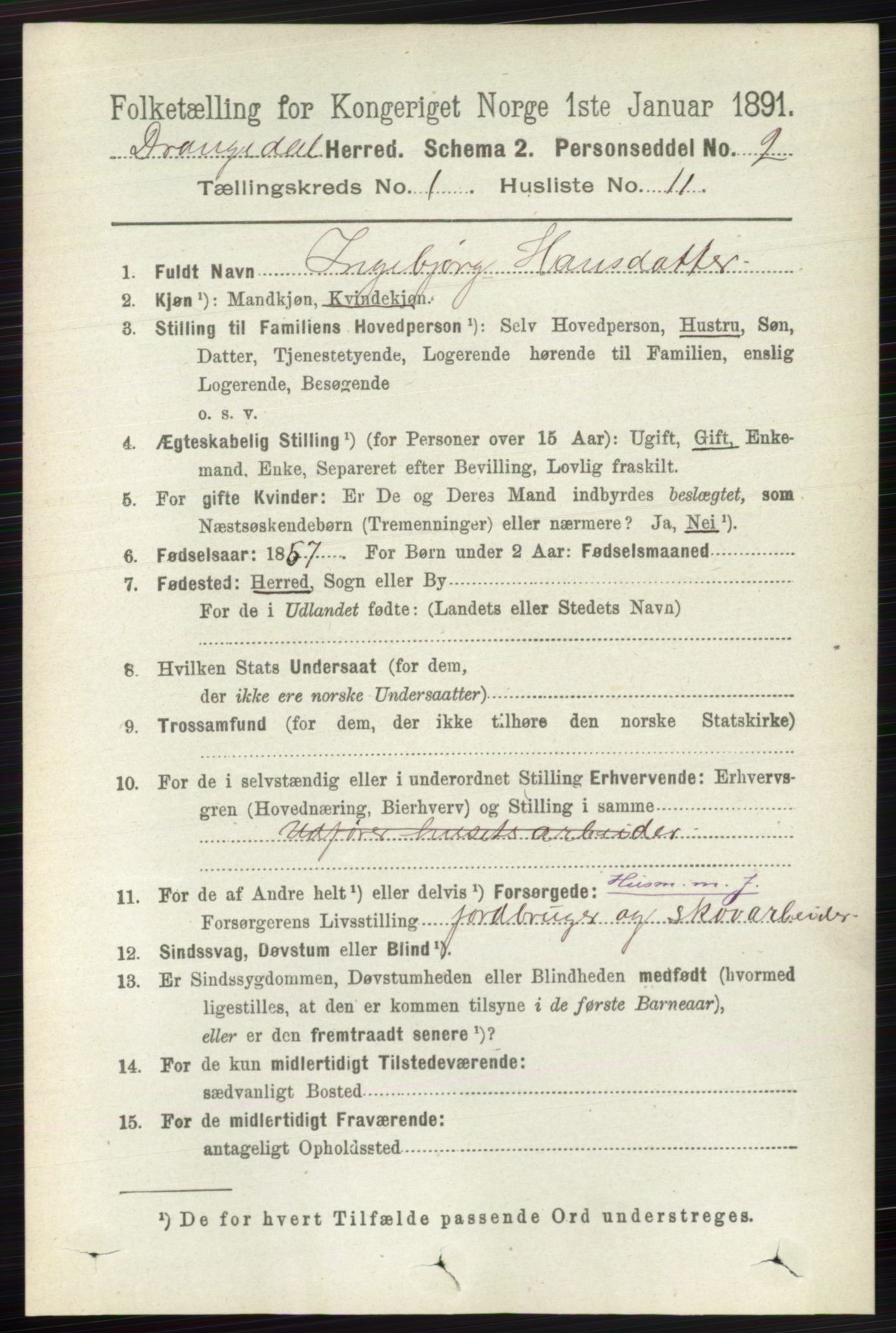 RA, 1891 census for 0817 Drangedal, 1891, p. 145