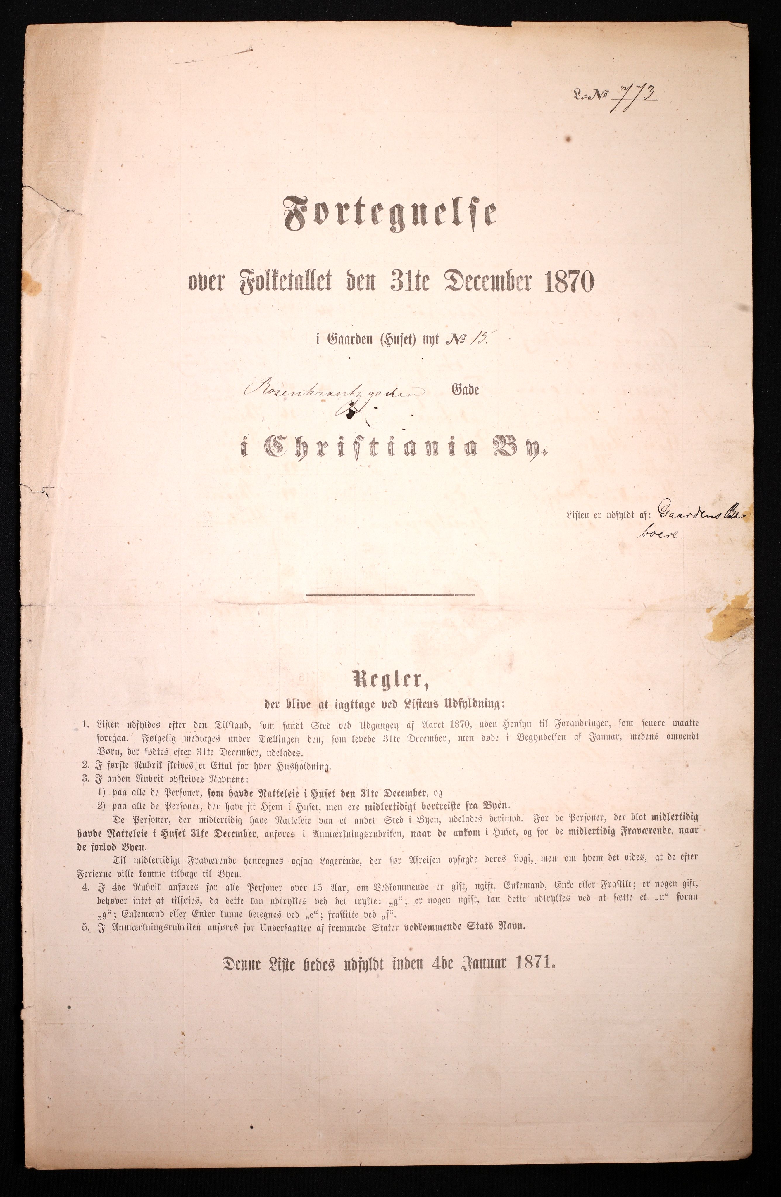 RA, 1870 census for 0301 Kristiania, 1870, p. 2901