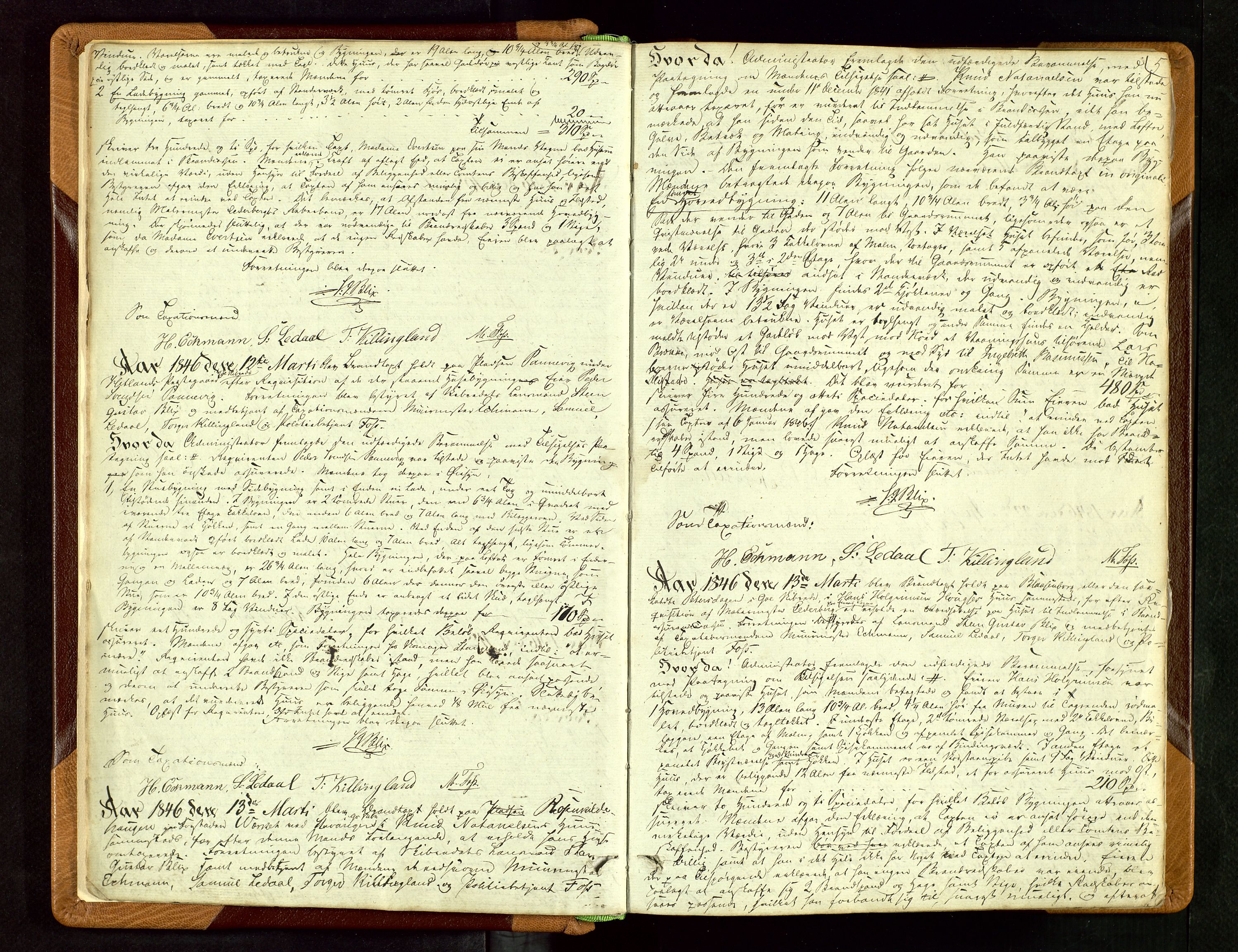 Hetland lensmannskontor, AV/SAST-A-100101/Goa/L0001: "Brandtaxations-Protocol for Goe Thinglaug", 1846-1874, p. 4b-5a