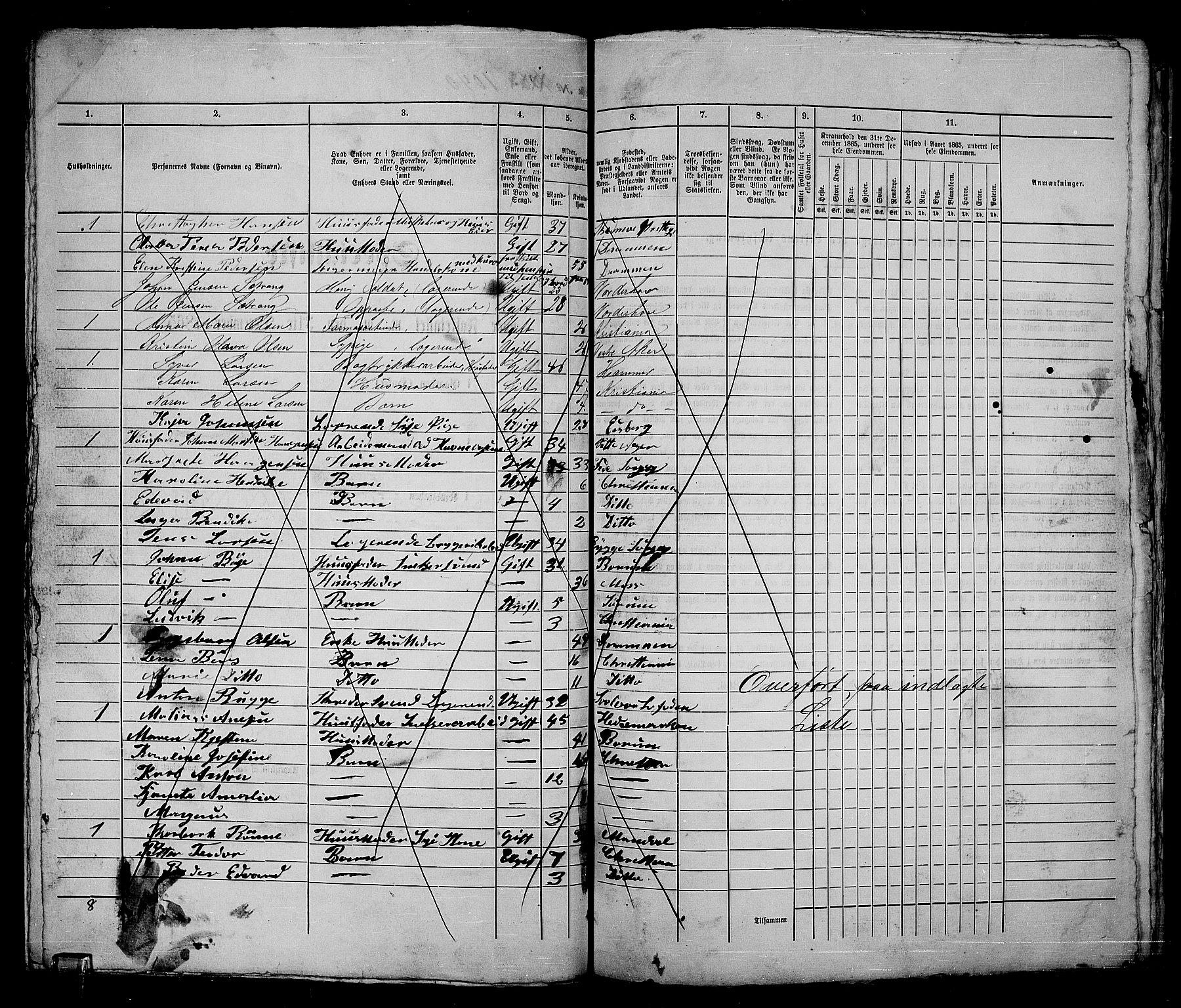 RA, 1865 census for Kristiania, 1865, p. 2357