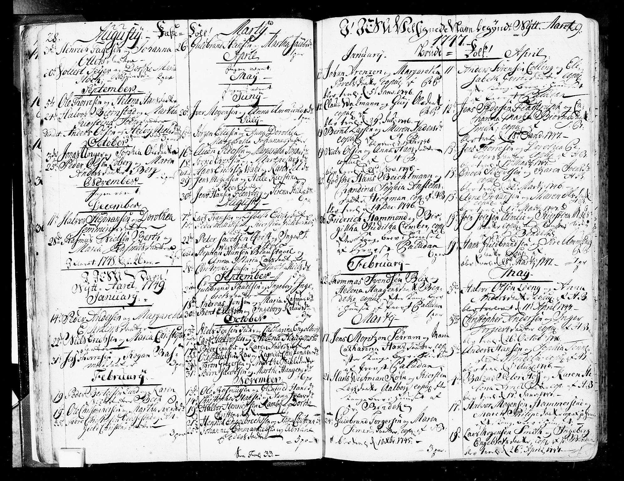 Oslo domkirke Kirkebøker, SAO/A-10752/F/Fa/L0004: Parish register (official) no. 4, 1743-1786, p. 28-29