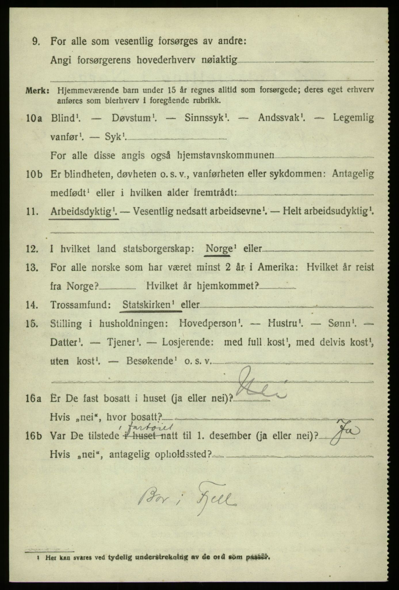 SAB, 1920 census for Hosanger, 1920, p. 2308