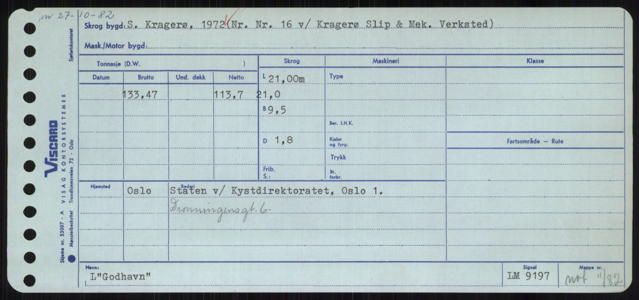 Sjøfartsdirektoratet med forløpere, Skipsmålingen, RA/S-1627/H/Hc/L0001: Lektere, A-Y, p. 207