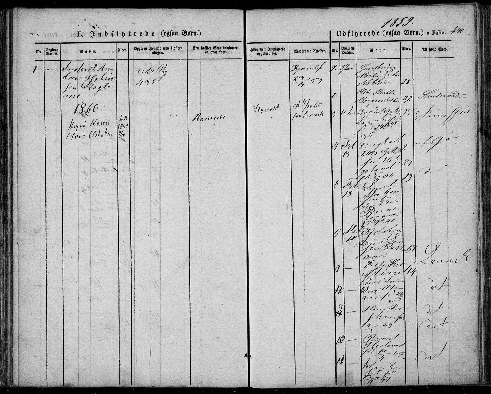 Lardal kirkebøker, AV/SAKO-A-350/F/Fa/L0006: Parish register (official) no. I 6, 1835-1860, p. 440