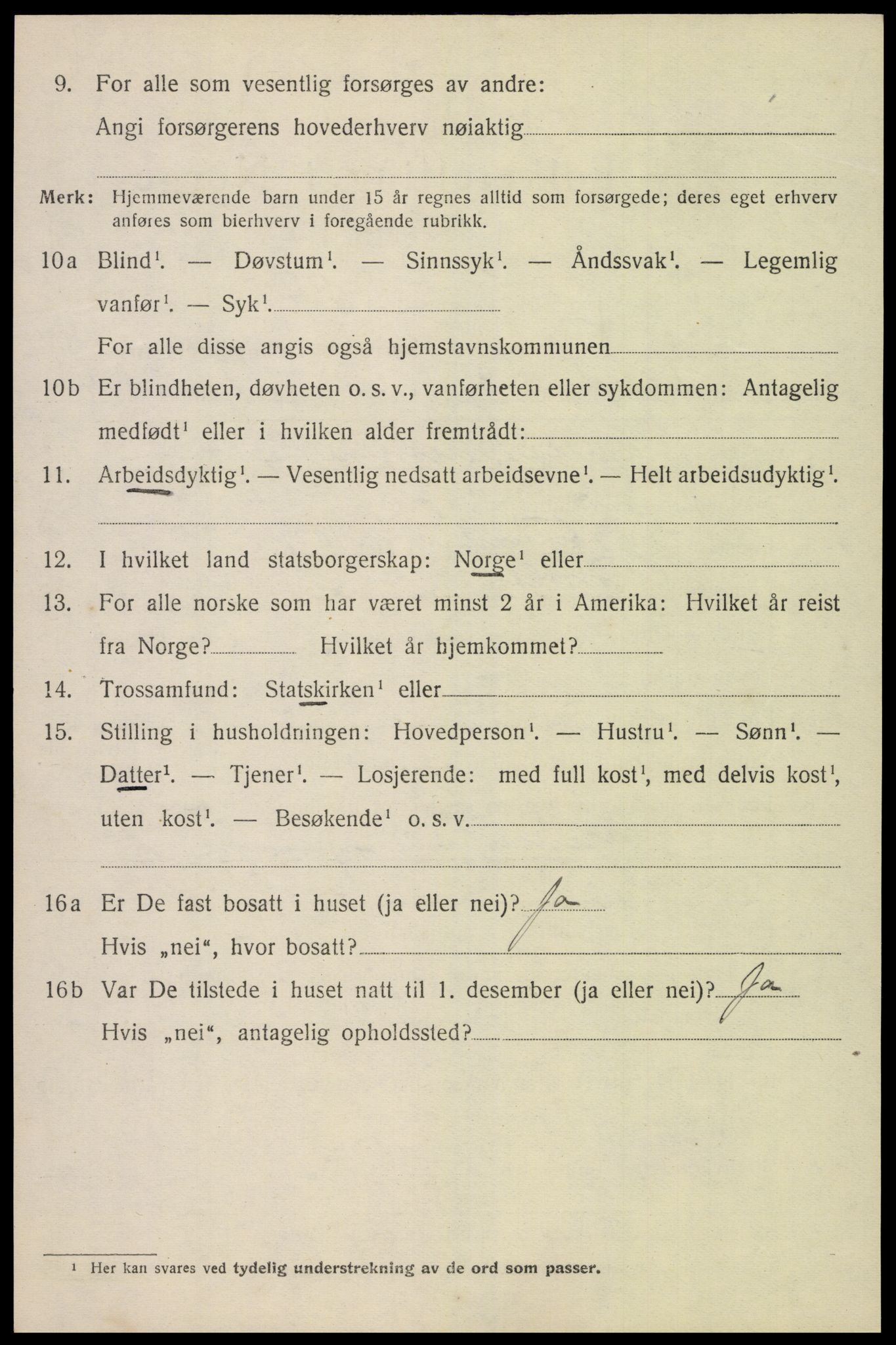 SAK, 1920 census for Fjære, 1920, p. 12254