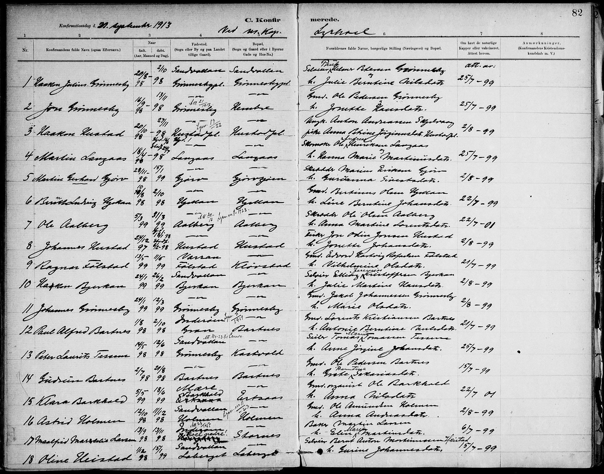 Ministerialprotokoller, klokkerbøker og fødselsregistre - Nord-Trøndelag, AV/SAT-A-1458/732/L0316: Parish register (official) no. 732A01, 1879-1921, p. 82