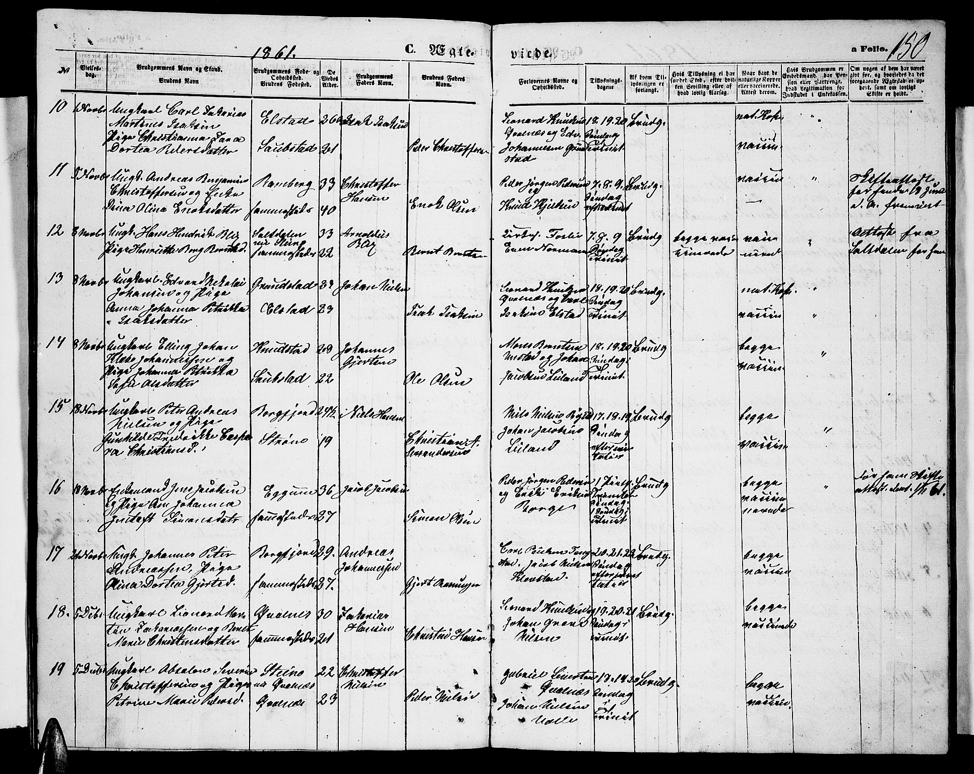 Ministerialprotokoller, klokkerbøker og fødselsregistre - Nordland, AV/SAT-A-1459/880/L1140: Parish register (copy) no. 880C02, 1861-1875, p. 150