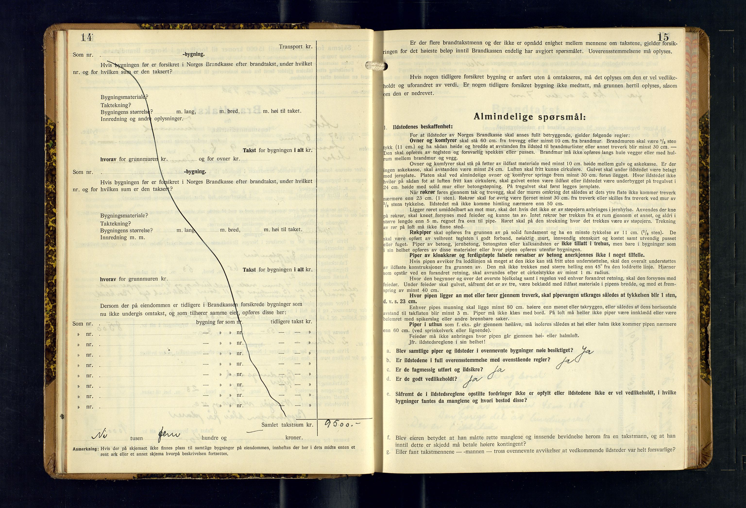 Alta lensmannskontor, AV/SATØ-S-1165/O/Ob/L0178: Branntakstprotokoll, 1937-1940, p. 14-15