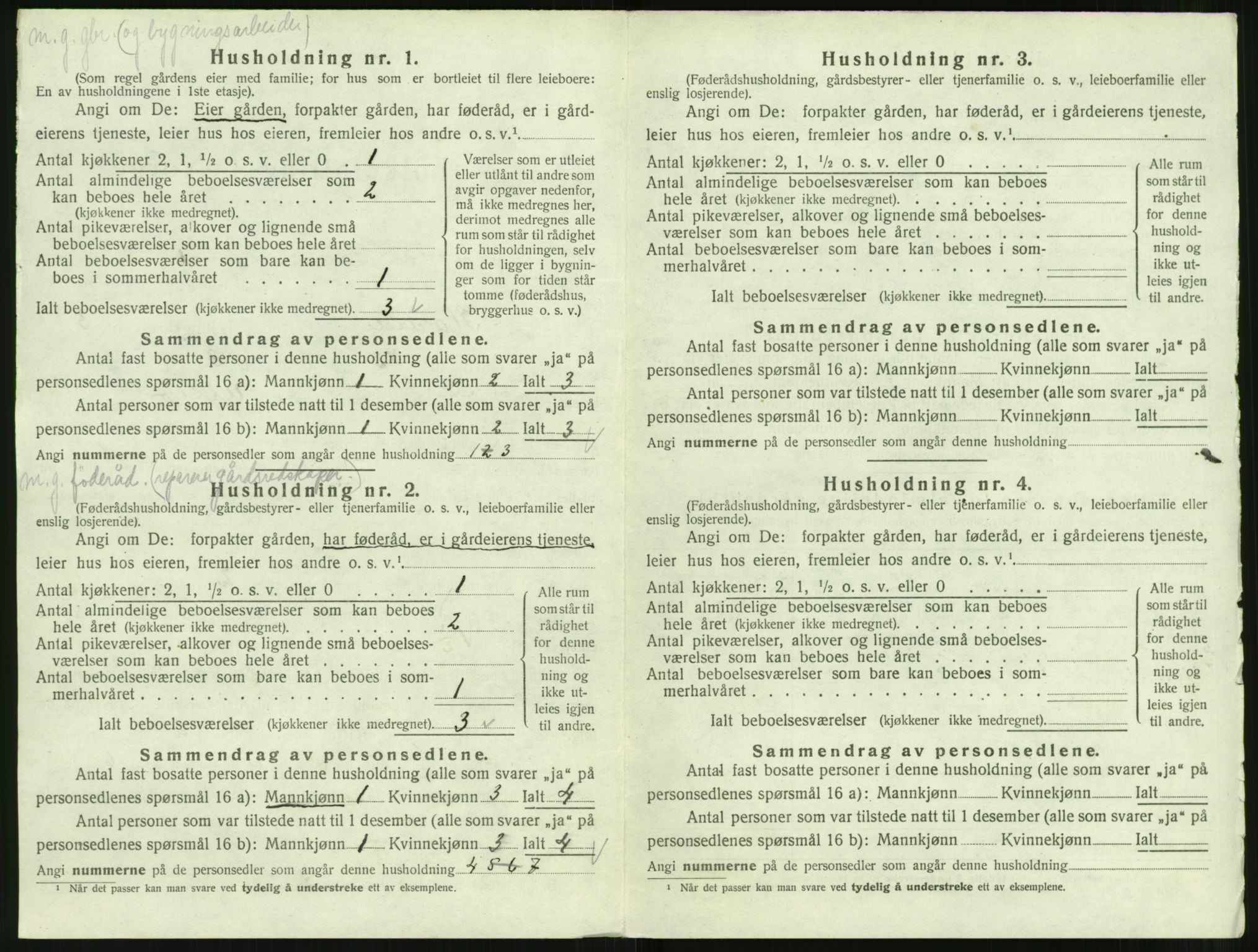 SAT, 1920 census for Hareid, 1920, p. 156