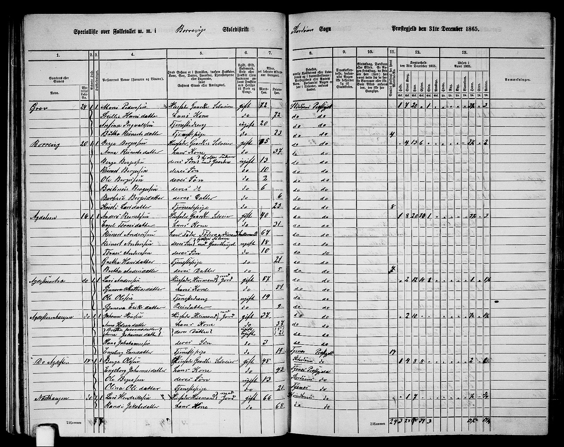 RA, 1865 census for Stord, 1865, p. 22