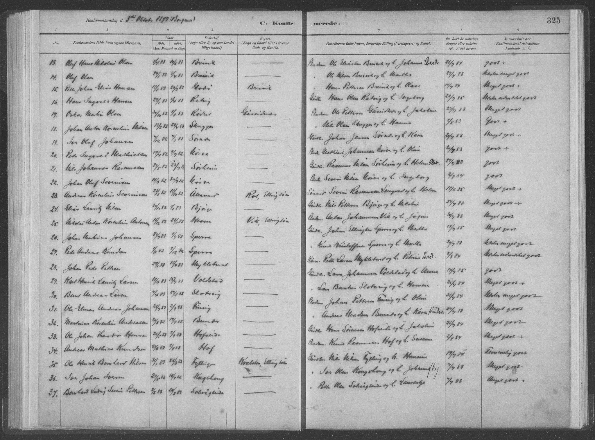 Ministerialprotokoller, klokkerbøker og fødselsregistre - Møre og Romsdal, SAT/A-1454/528/L0402: Parish register (official) no. 528A12II, 1880-1903, p. 325