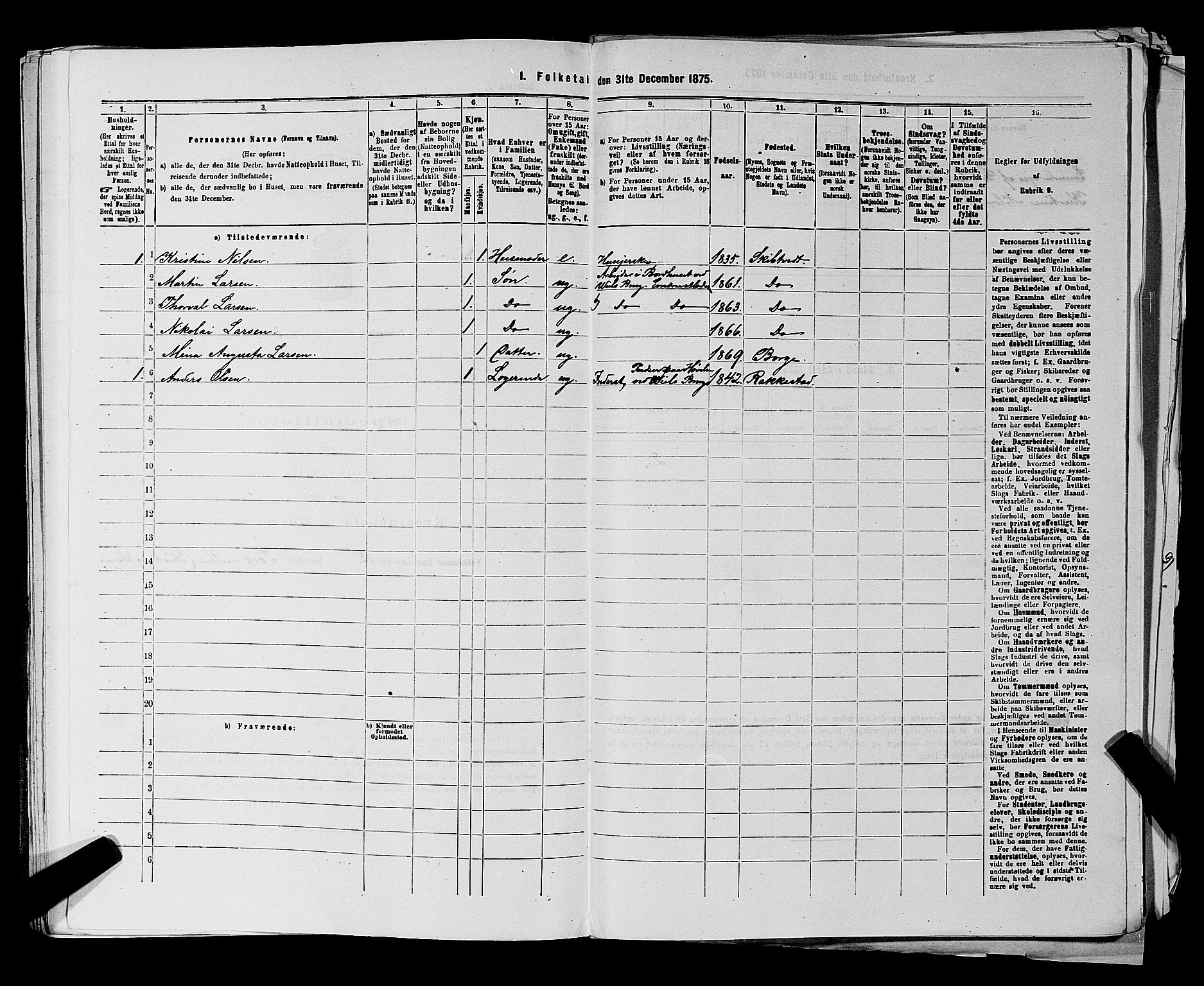 RA, 1875 census for 0113P Borge, 1875, p. 476