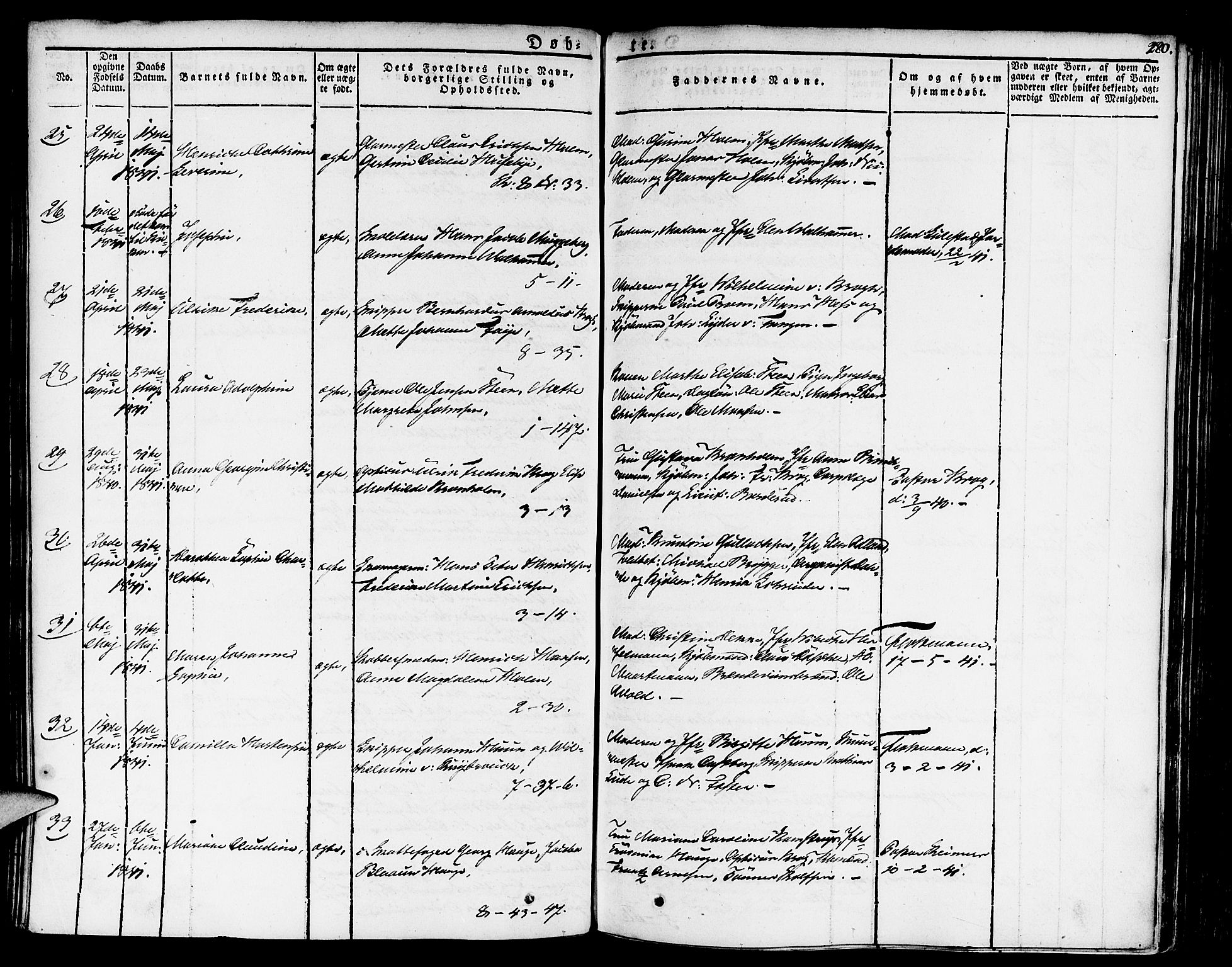 Nykirken Sokneprestembete, AV/SAB-A-77101/H/Haa/L0012: Parish register (official) no. A 12, 1821-1844, p. 280