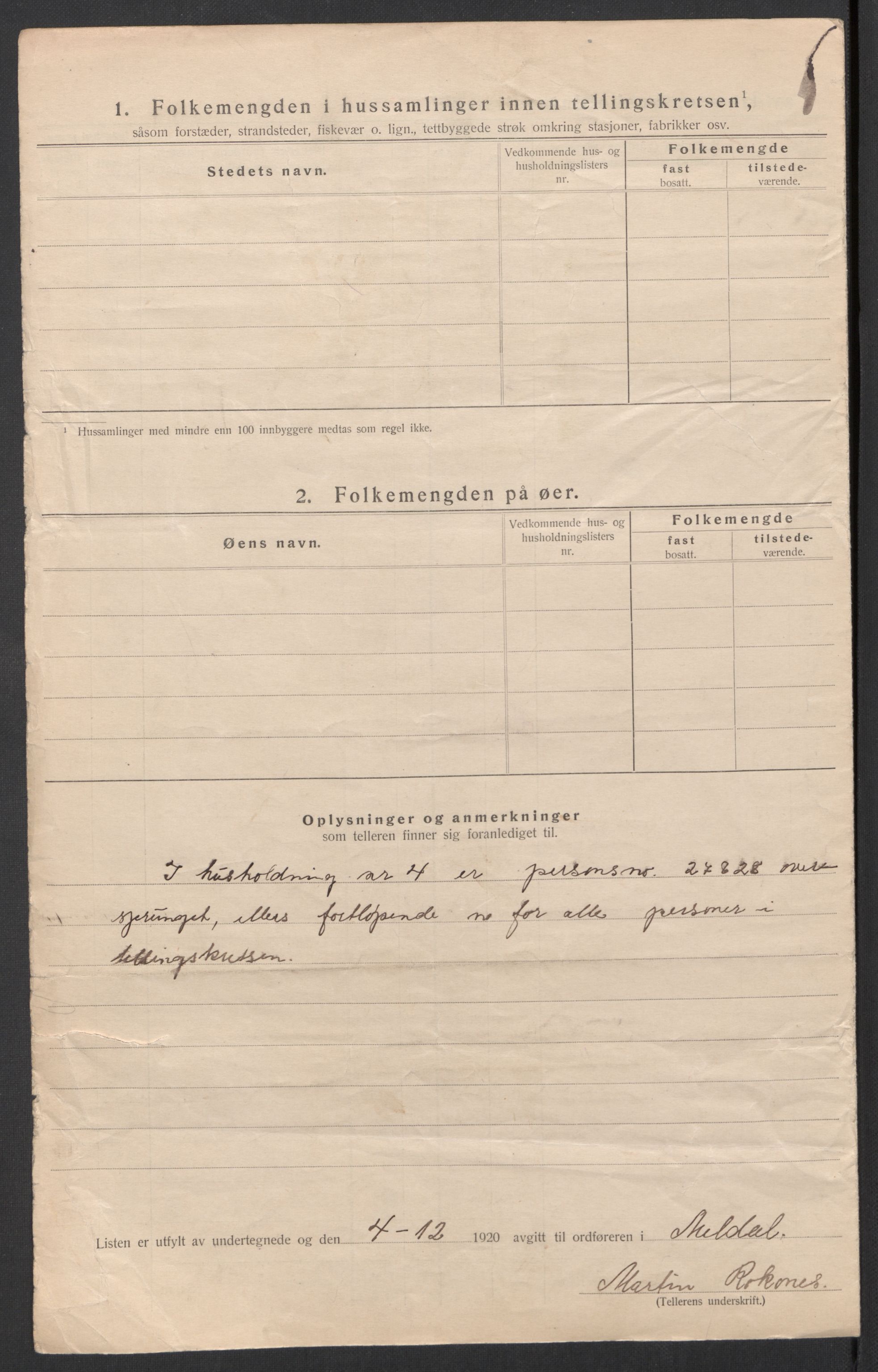 SAT, 1920 census for Meldal, 1920, p. 63