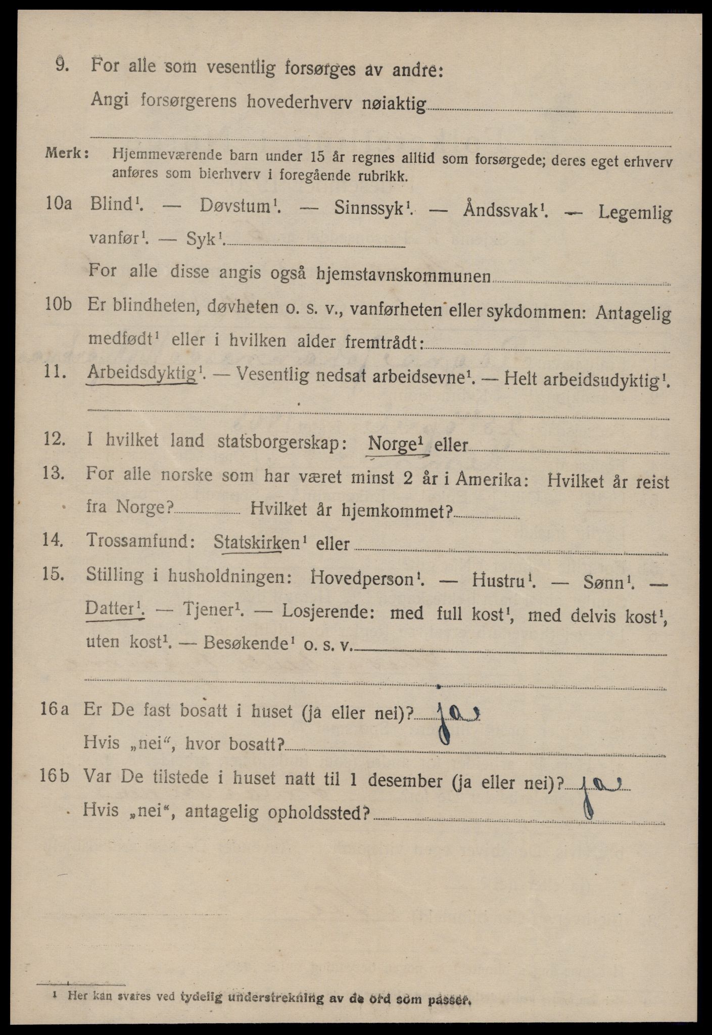 SAT, 1920 census for Aure, 1920, p. 2463