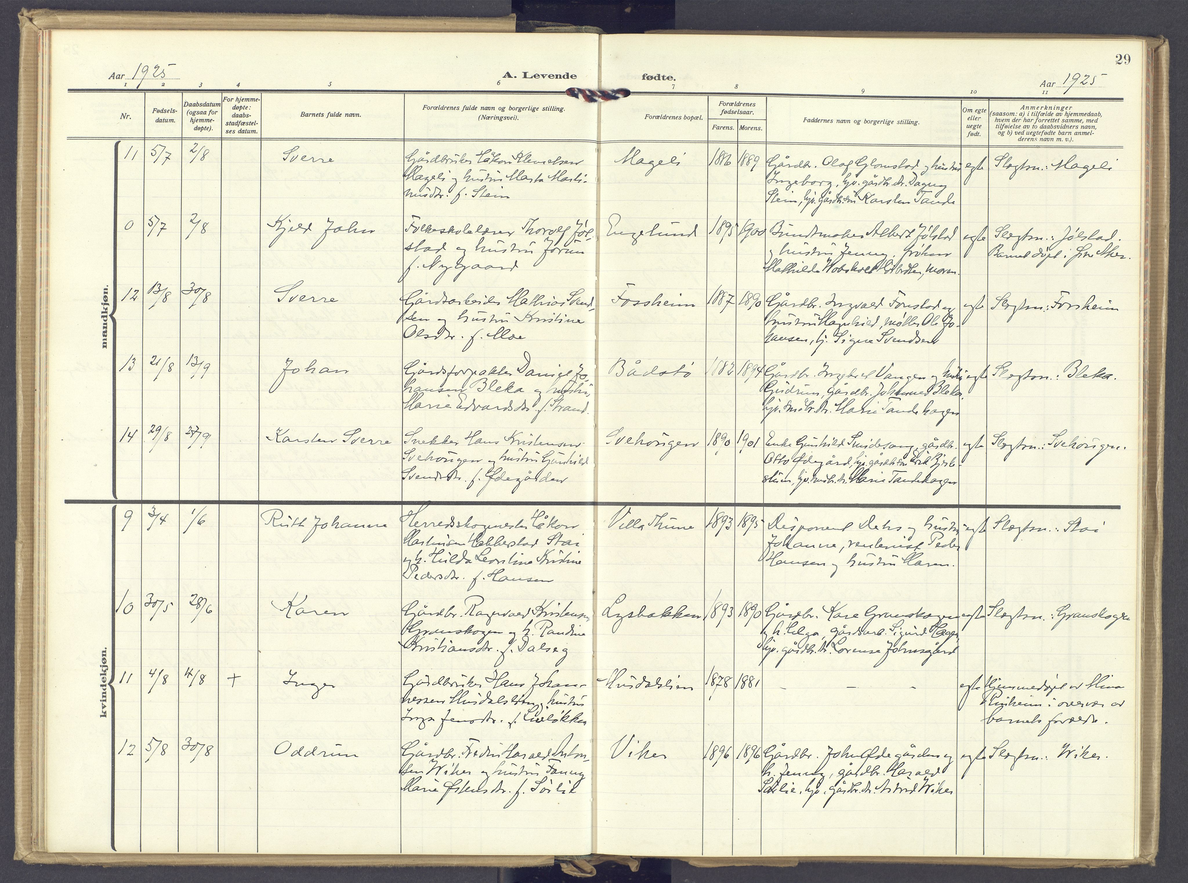 Øyer prestekontor, AV/SAH-PREST-084/H/Ha/Haa/L0014: Parish register (official) no. 14, 1919-1932, p. 29