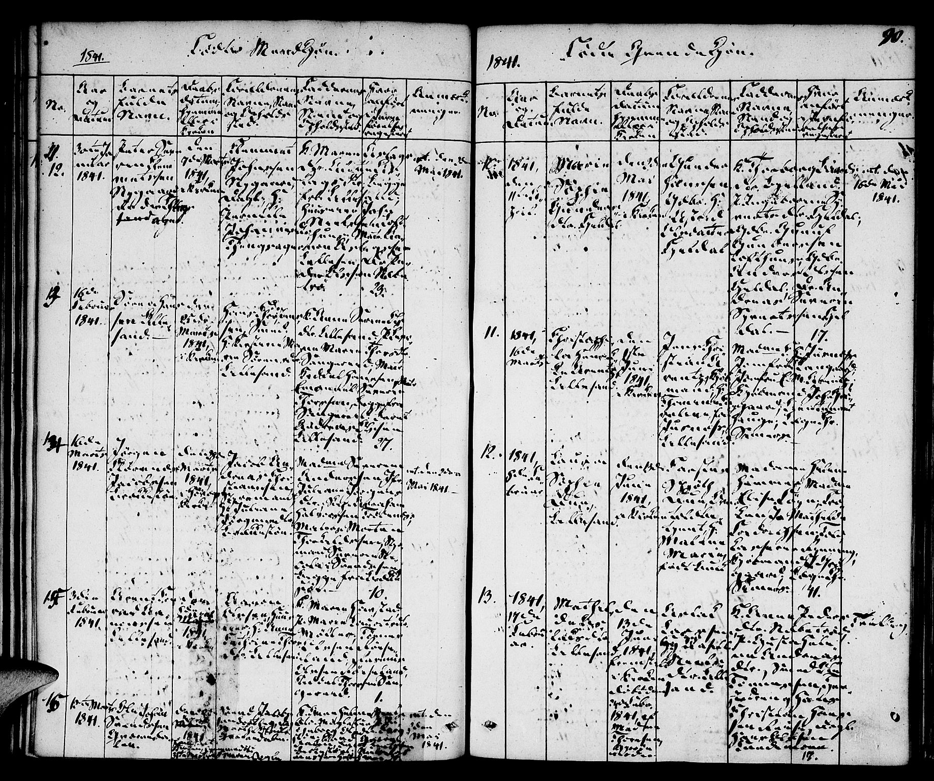 Vestre Moland sokneprestkontor, AV/SAK-1111-0046/F/Fa/Fab/L0004: Parish register (official) no. A 4, 1835-1843, p. 90