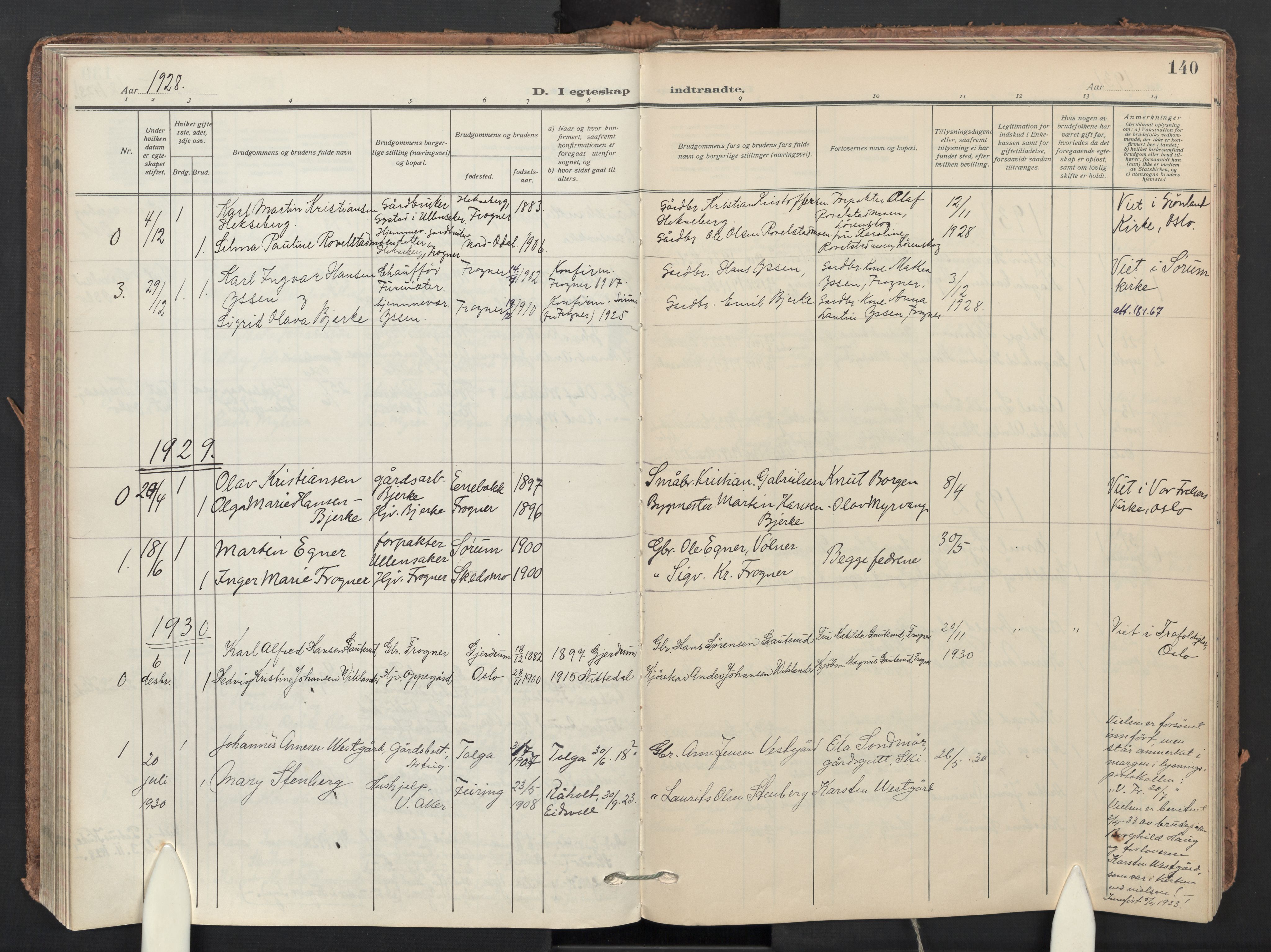 Sørum prestekontor Kirkebøker, AV/SAO-A-10303/F/Fb/L0002: Parish register (official) no. II 2, 1915-1954, p. 140