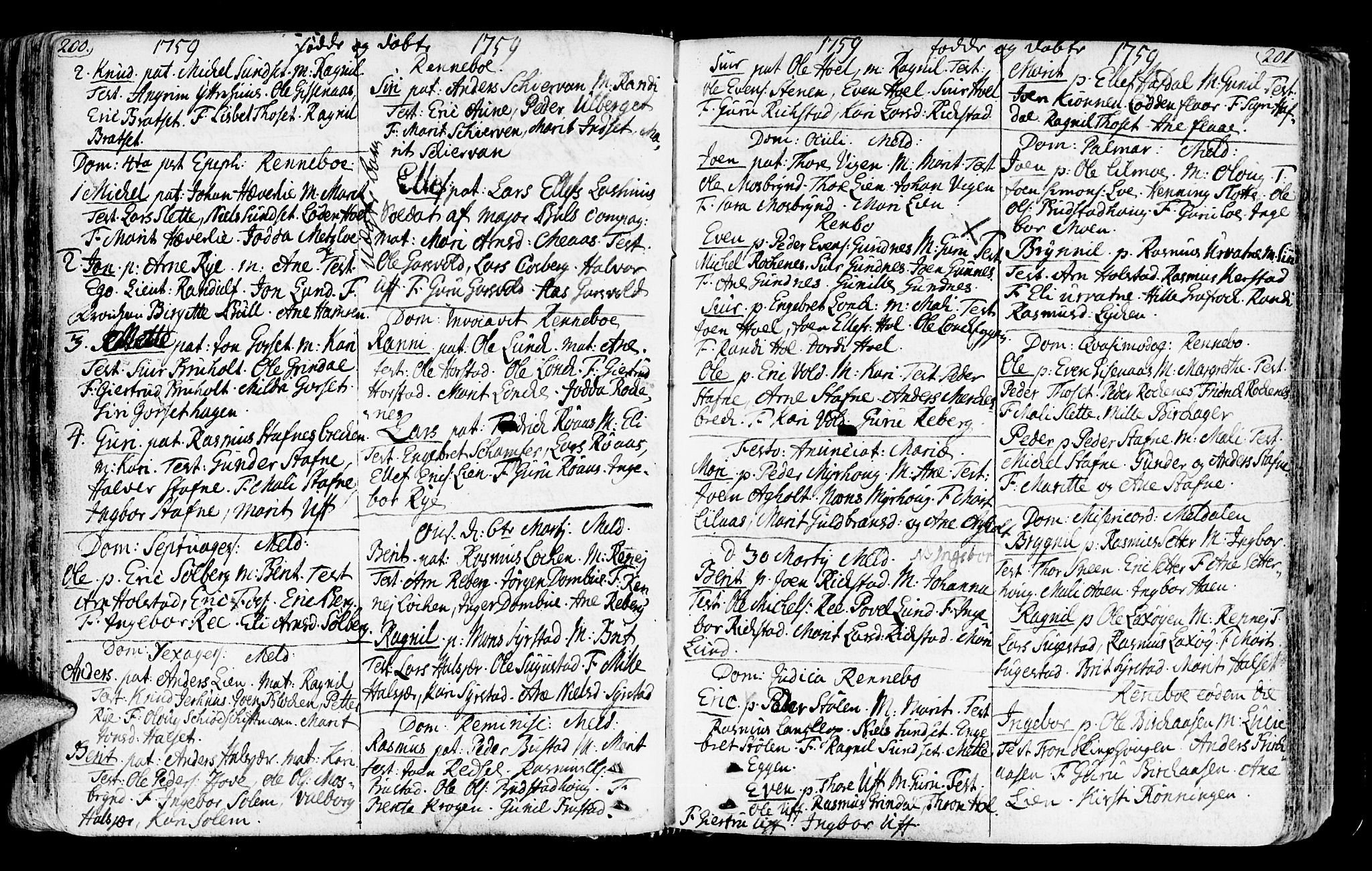 Ministerialprotokoller, klokkerbøker og fødselsregistre - Sør-Trøndelag, SAT/A-1456/672/L0851: Parish register (official) no. 672A04, 1751-1775, p. 200-201