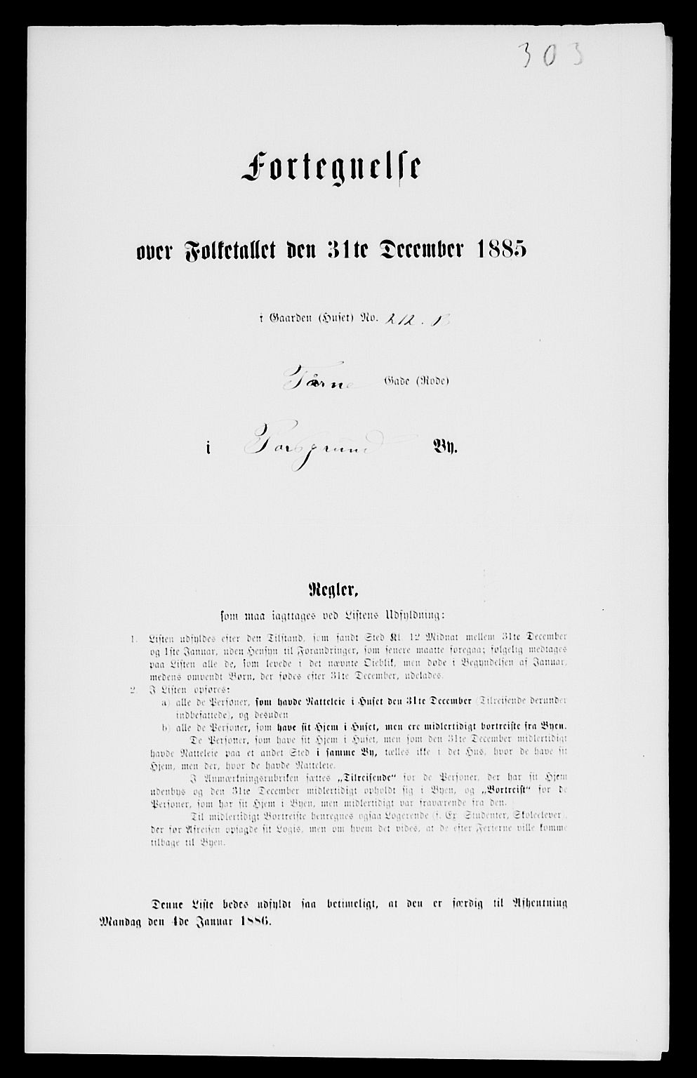 SAKO, 1885 census for 0805 Porsgrunn, 1885, p. 608