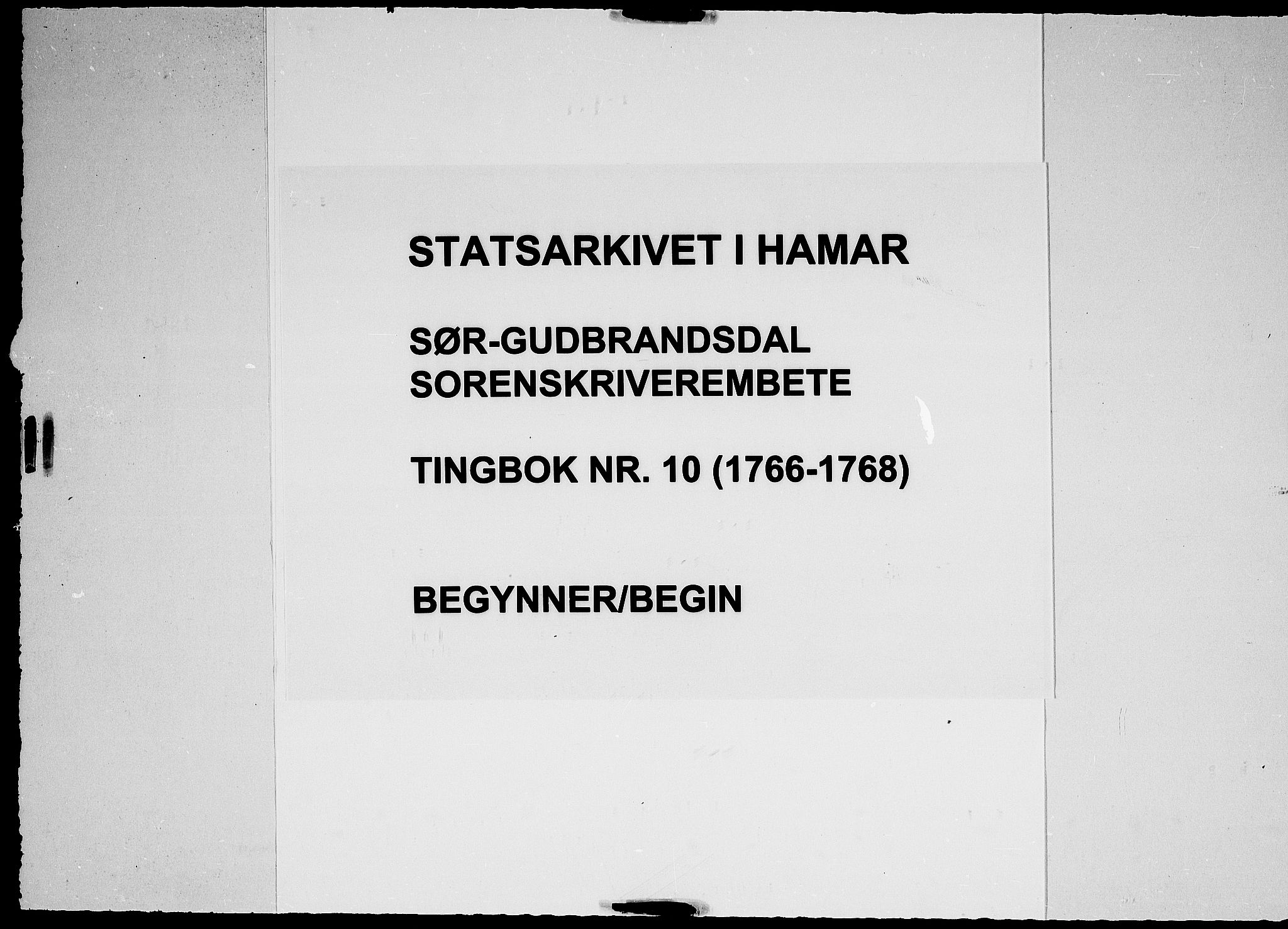 Sør-Gudbrandsdal tingrett, SAH/TING-004/G/Gb/Gba/L0010: Tingbok, 1766-1768