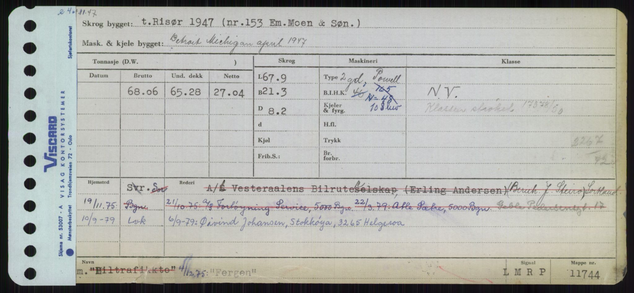 Sjøfartsdirektoratet med forløpere, Skipsmålingen, RA/S-1627/H/Ha/L0002/0001: Fartøy, Eik-Hill / Fartøy, Eik-F, p. 391