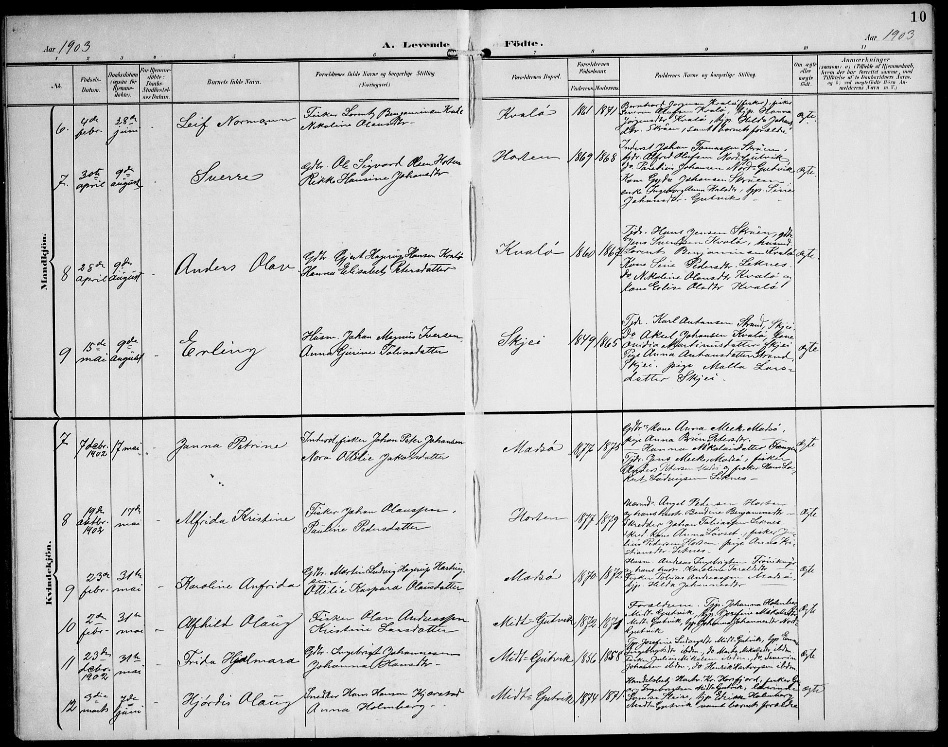 Ministerialprotokoller, klokkerbøker og fødselsregistre - Nord-Trøndelag, AV/SAT-A-1458/788/L0698: Parish register (official) no. 788A05, 1902-1921, p. 10