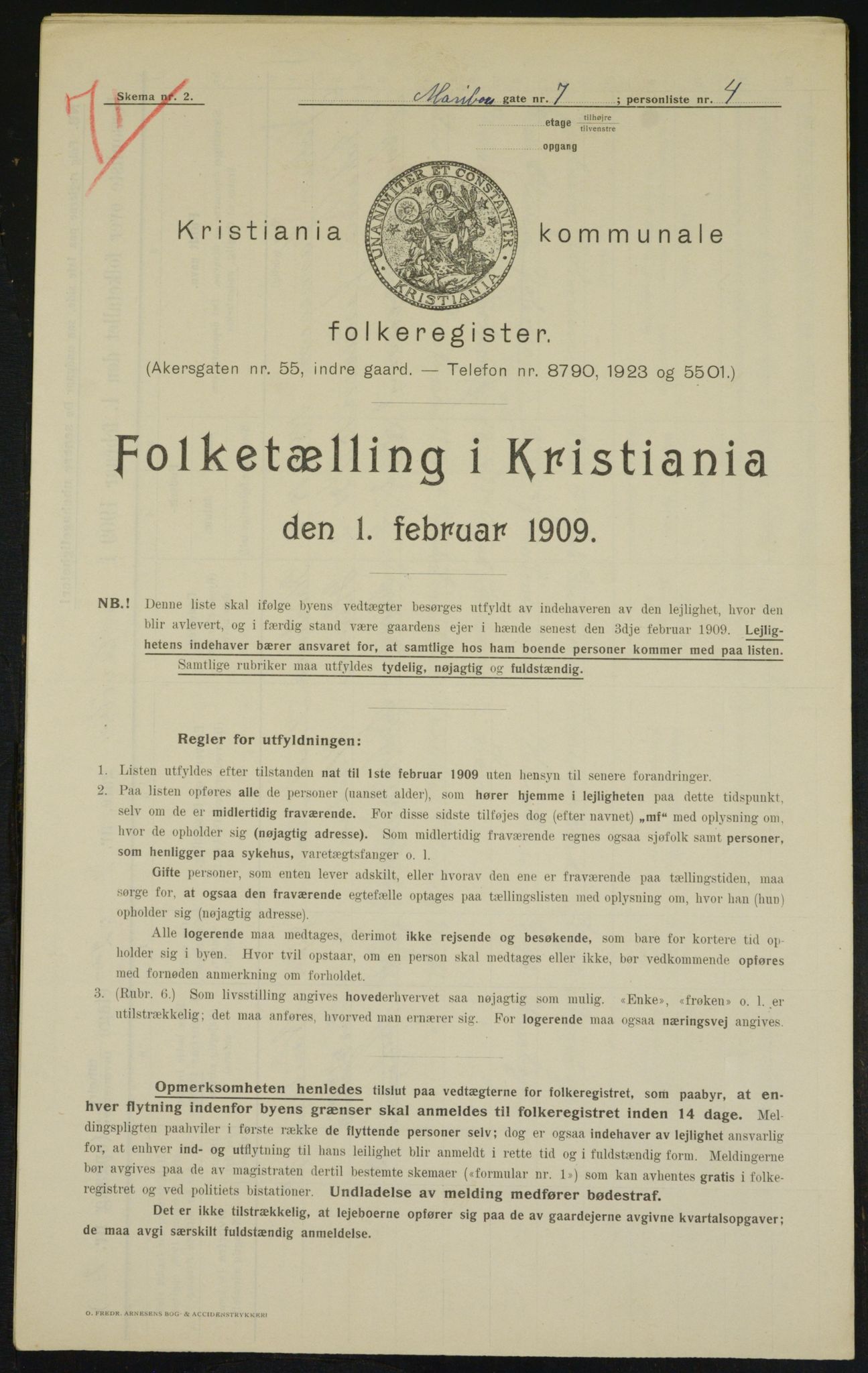 OBA, Municipal Census 1909 for Kristiania, 1909, p. 54937