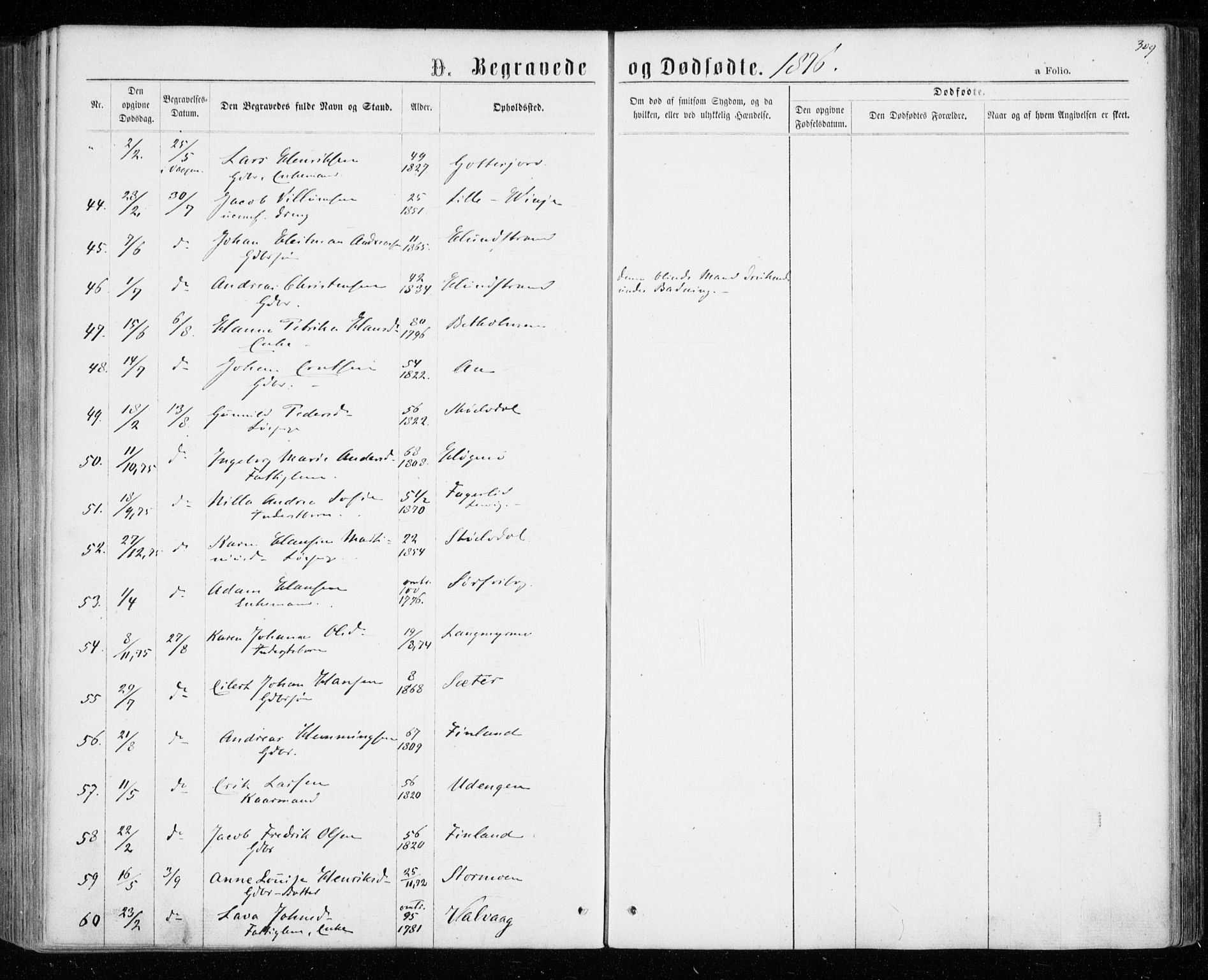 Tranøy sokneprestkontor, AV/SATØ-S-1313/I/Ia/Iaa/L0008kirke: Parish register (official) no. 8, 1867-1877, p. 309