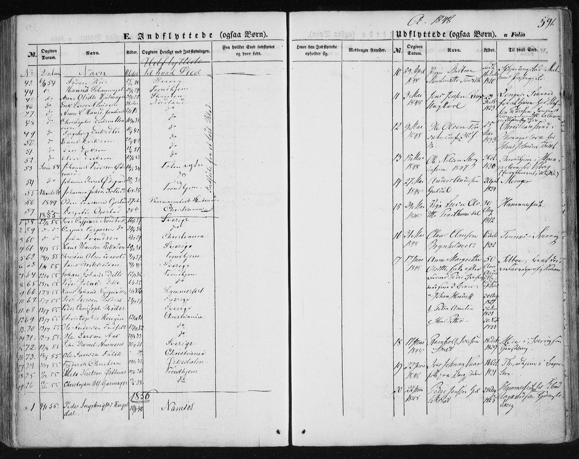 Ministerialprotokoller, klokkerbøker og fødselsregistre - Sør-Trøndelag, SAT/A-1456/681/L0931: Parish register (official) no. 681A09, 1845-1859, p. 591