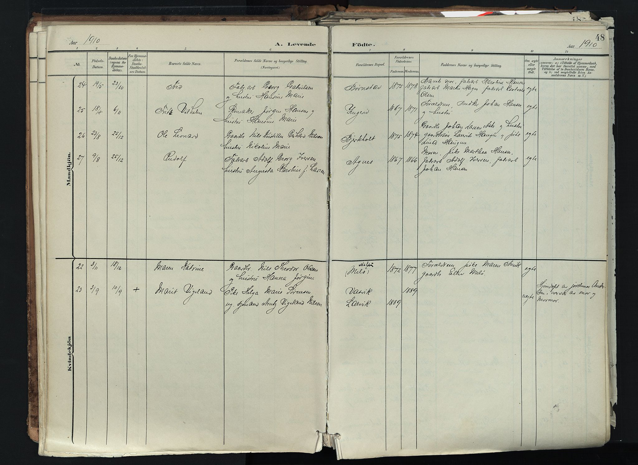 Brunlanes kirkebøker, SAKO/A-342/F/Fc/L0003: Parish register (official) no. III 3, 1900-1922, p. 48
