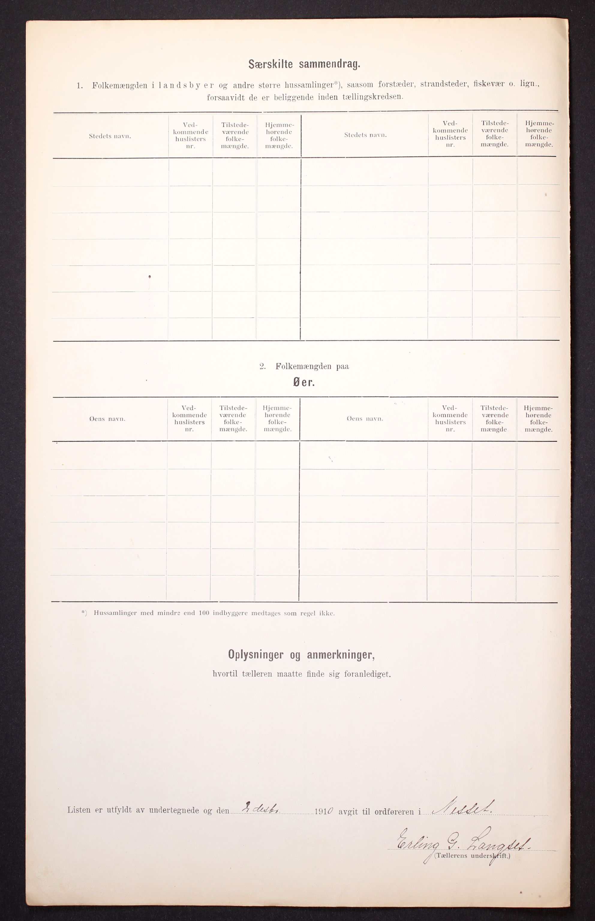 RA, 1910 census for Nesset, 1910, p. 6