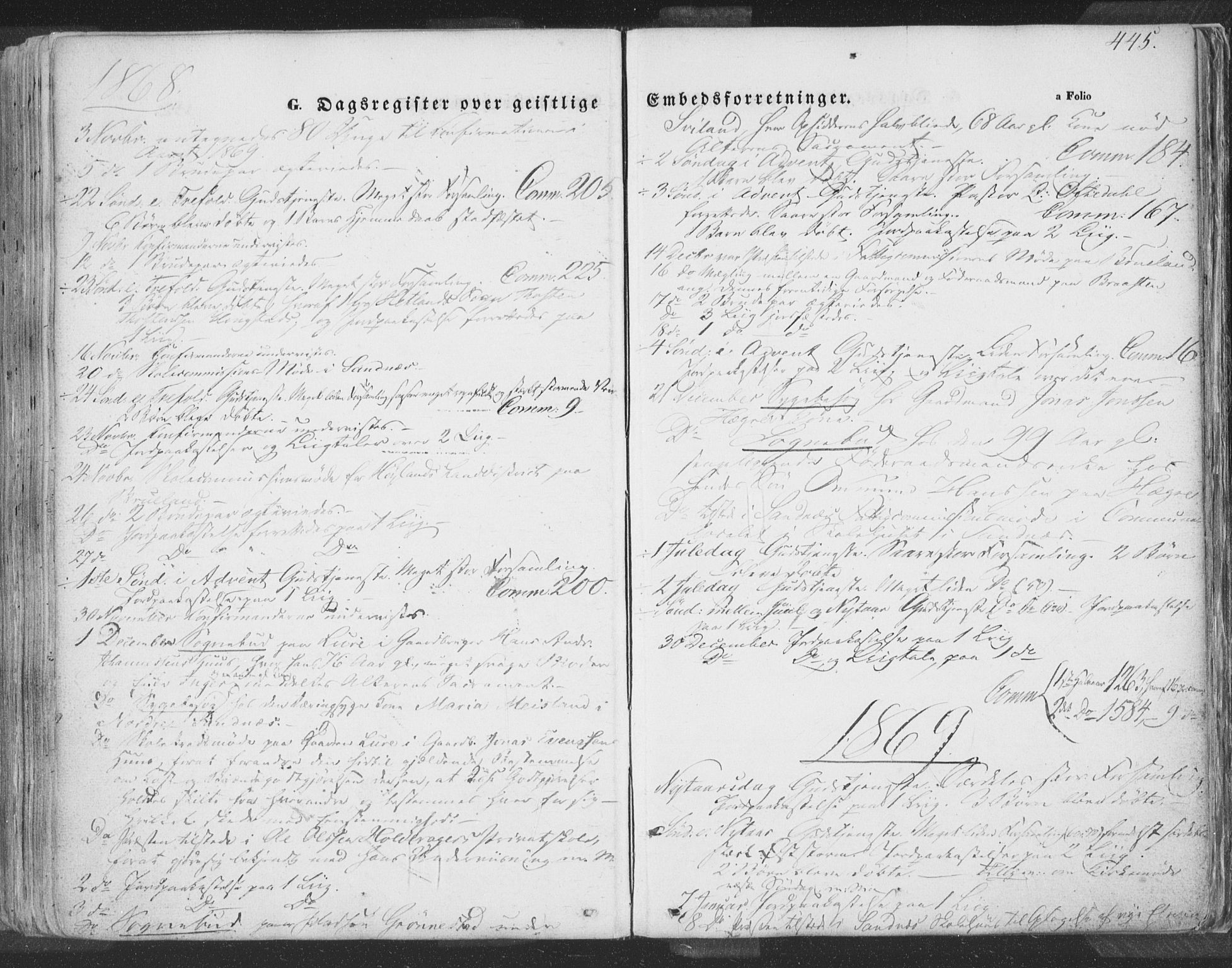 Høyland sokneprestkontor, SAST/A-101799/001/30BA/L0009: Parish register (official) no. A 9.2, 1857-1877, p. 445