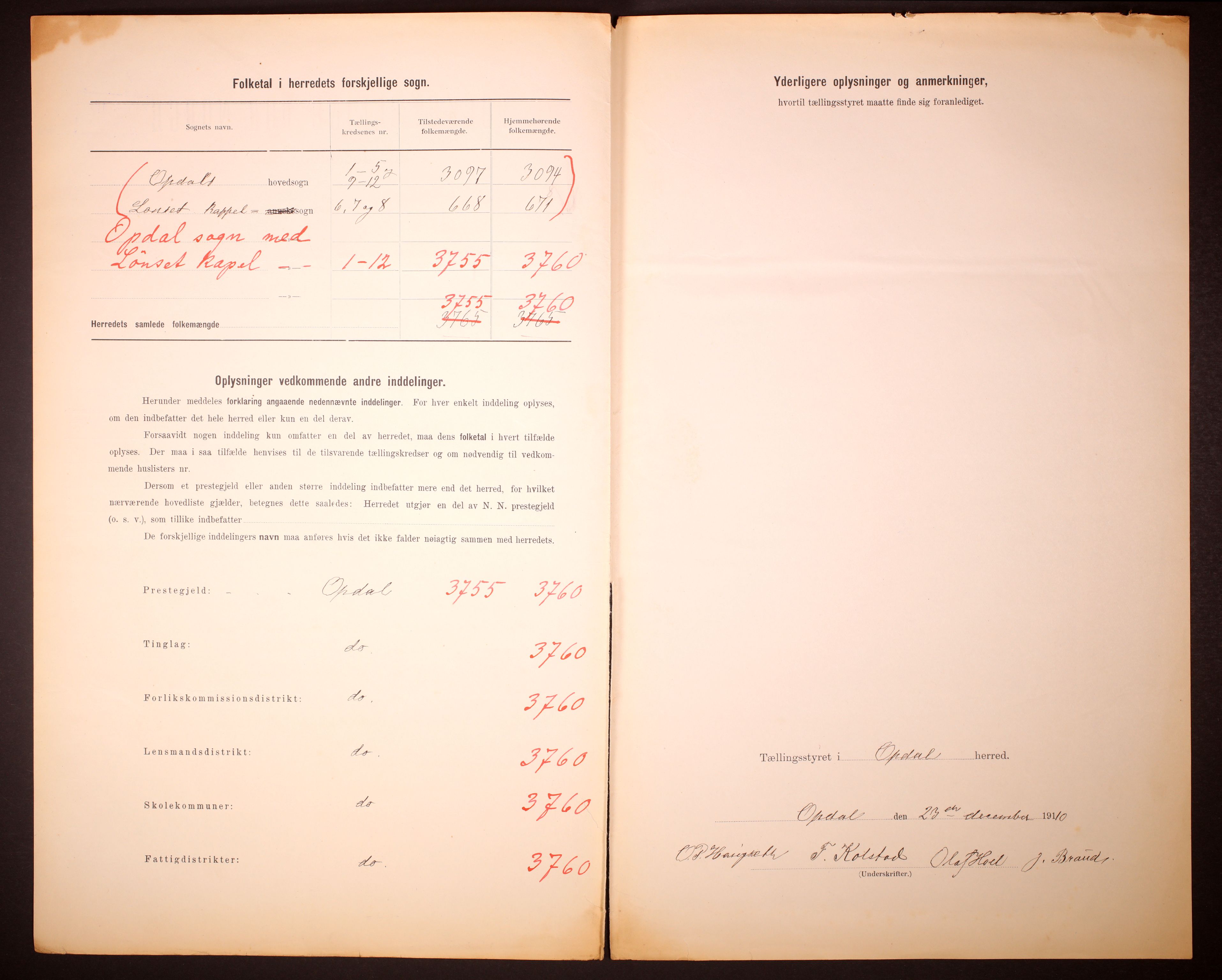 RA, 1910 census for Oppdal, 1910, p. 3