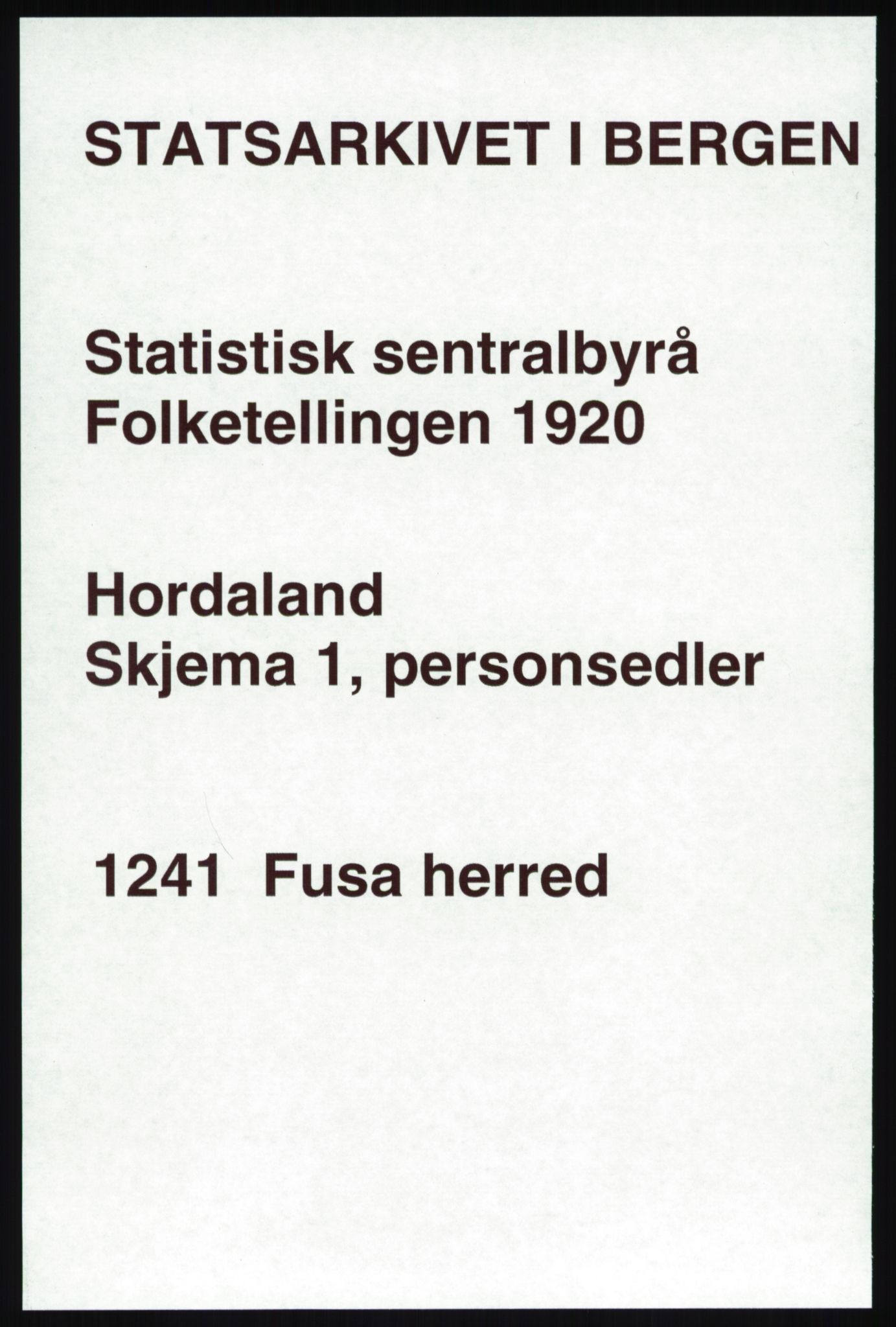 SAB, 1920 census for Fusa, 1920, p. 441