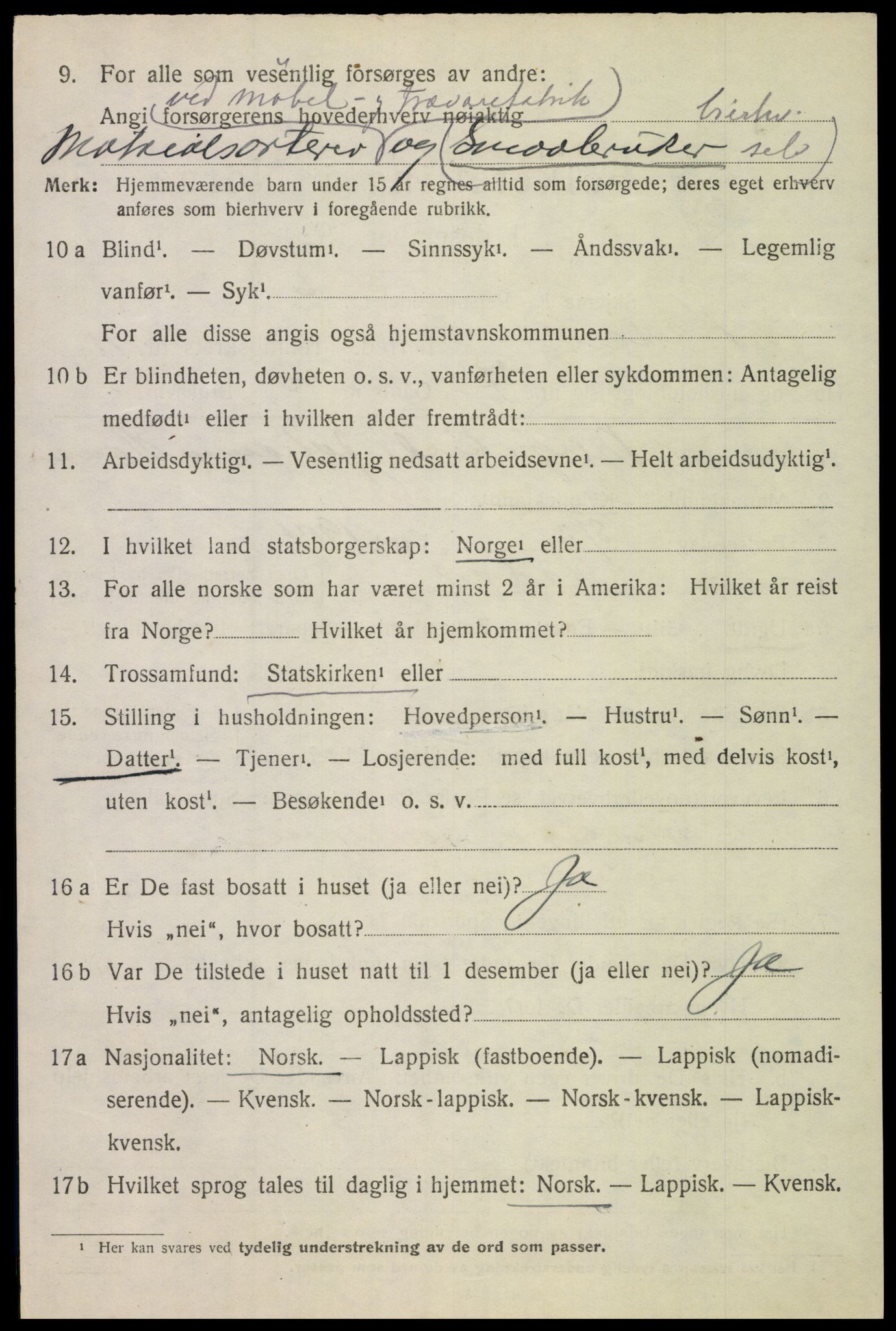 SAT, 1920 census for Hadsel, 1920, p. 8779