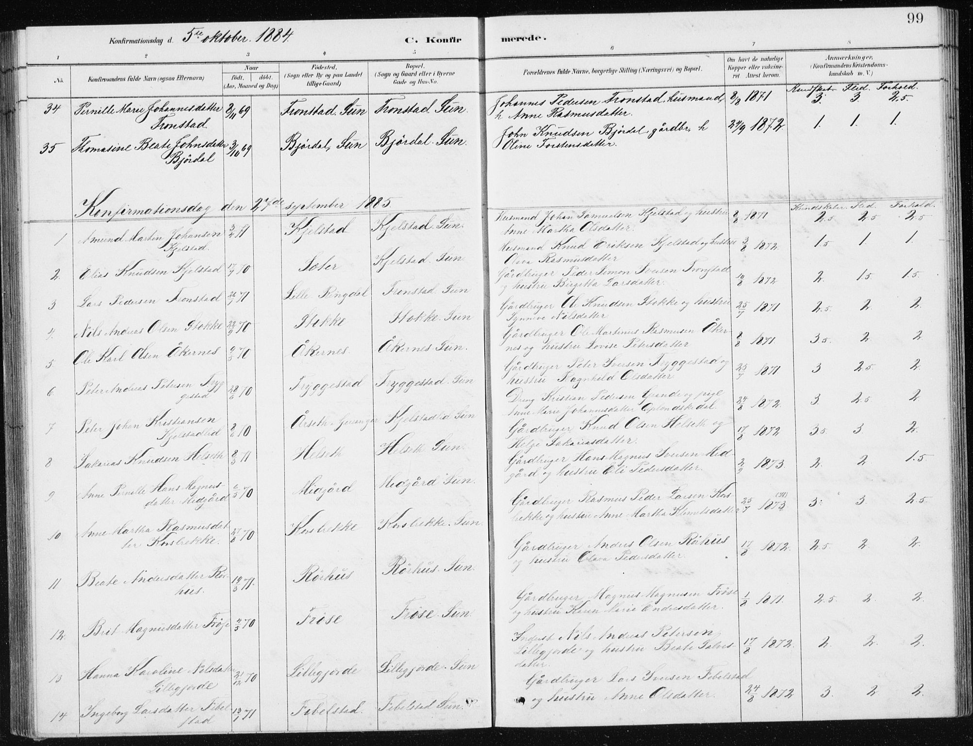 Ministerialprotokoller, klokkerbøker og fødselsregistre - Møre og Romsdal, SAT/A-1454/517/L0230: Parish register (copy) no. 517C03, 1879-1912, p. 99