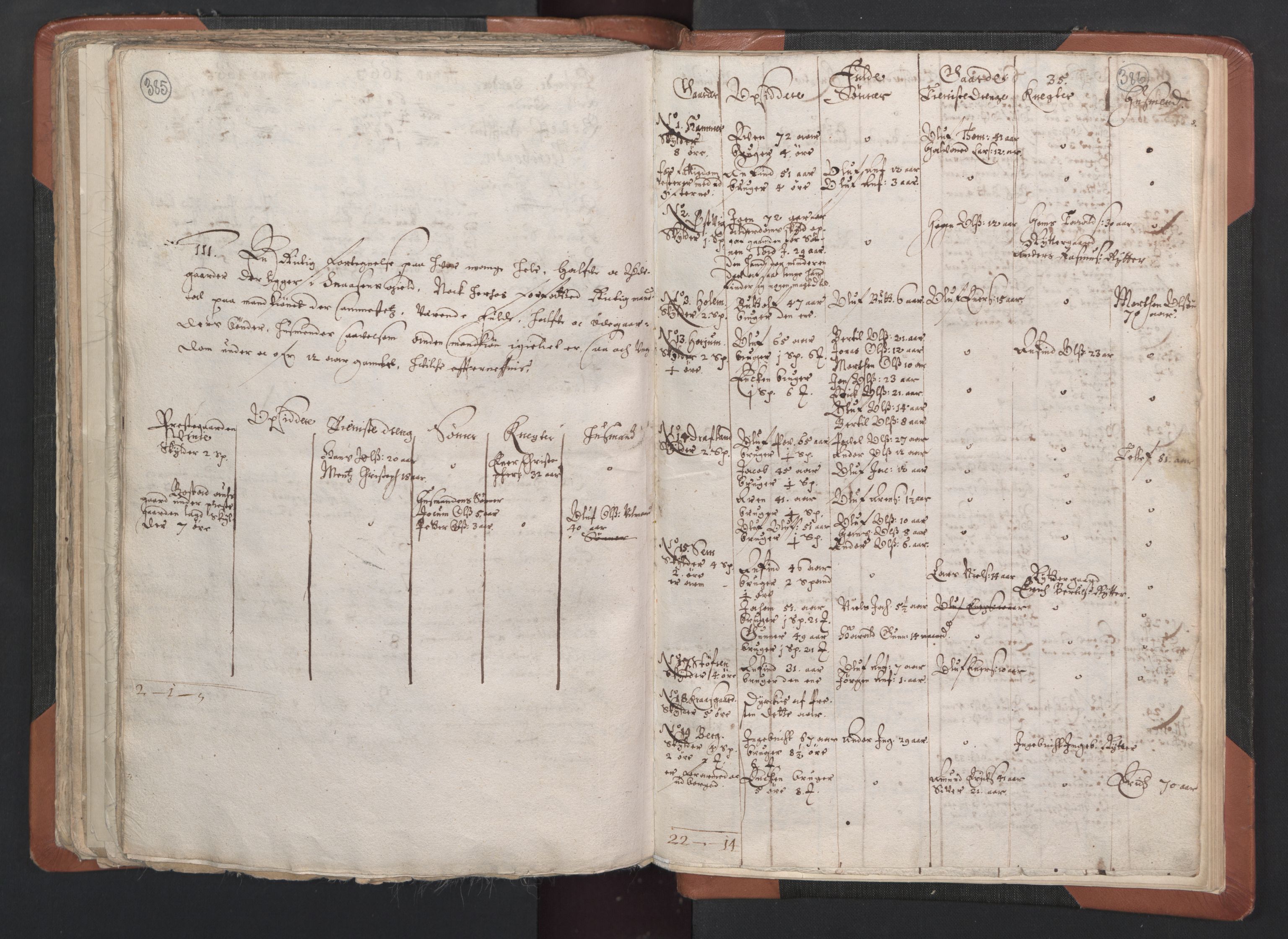 RA, Vicar's Census 1664-1666, no. 33: Innherad deanery, 1664-1666, p. 385-386