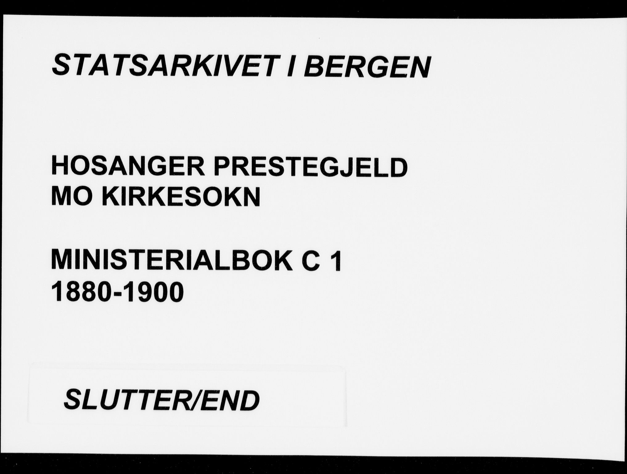 Hosanger sokneprestembete, AV/SAB-A-75801/H/Haa: Parish register (official) no. C  1, 1880-1900