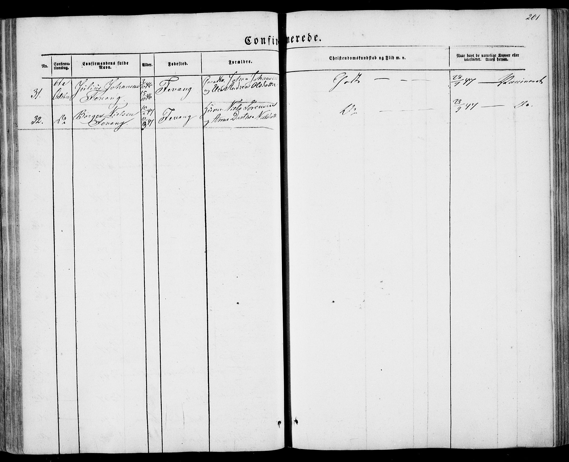 Sandar kirkebøker, AV/SAKO-A-243/F/Fa/L0007: Parish register (official) no. 7, 1855-1861, p. 201