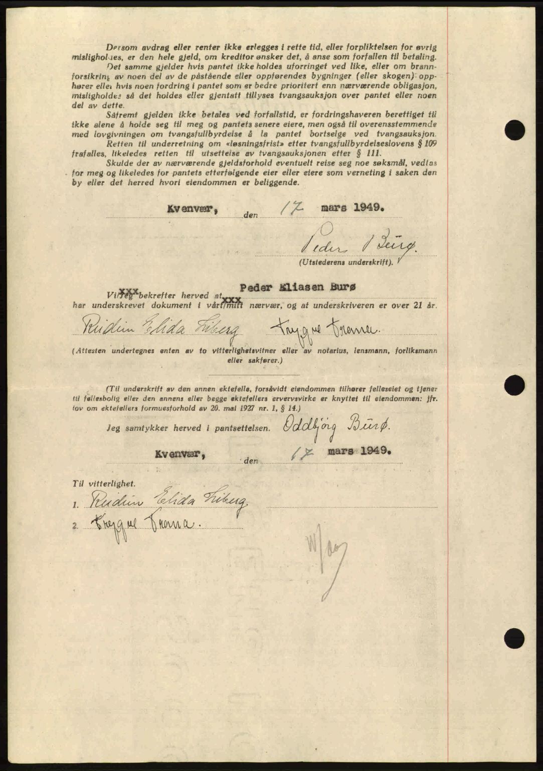 Hitra sorenskriveri, AV/SAT-A-0018/2/2C/2Ca: Mortgage book no. B1, 1939-1949, Diary no: : 290/1949