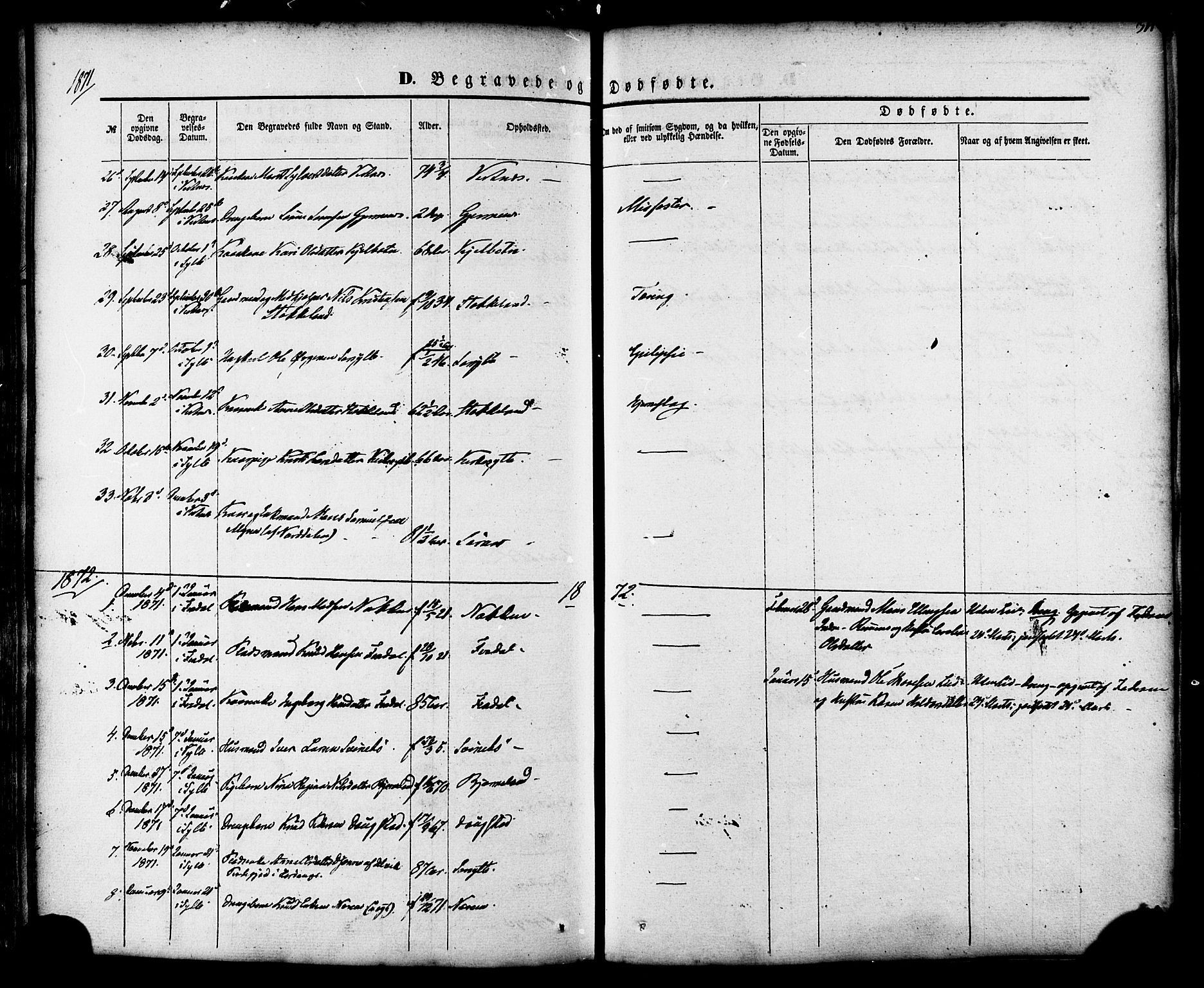 Ministerialprotokoller, klokkerbøker og fødselsregistre - Møre og Romsdal, SAT/A-1454/539/L0529: Parish register (official) no. 539A02, 1848-1872, p. 311