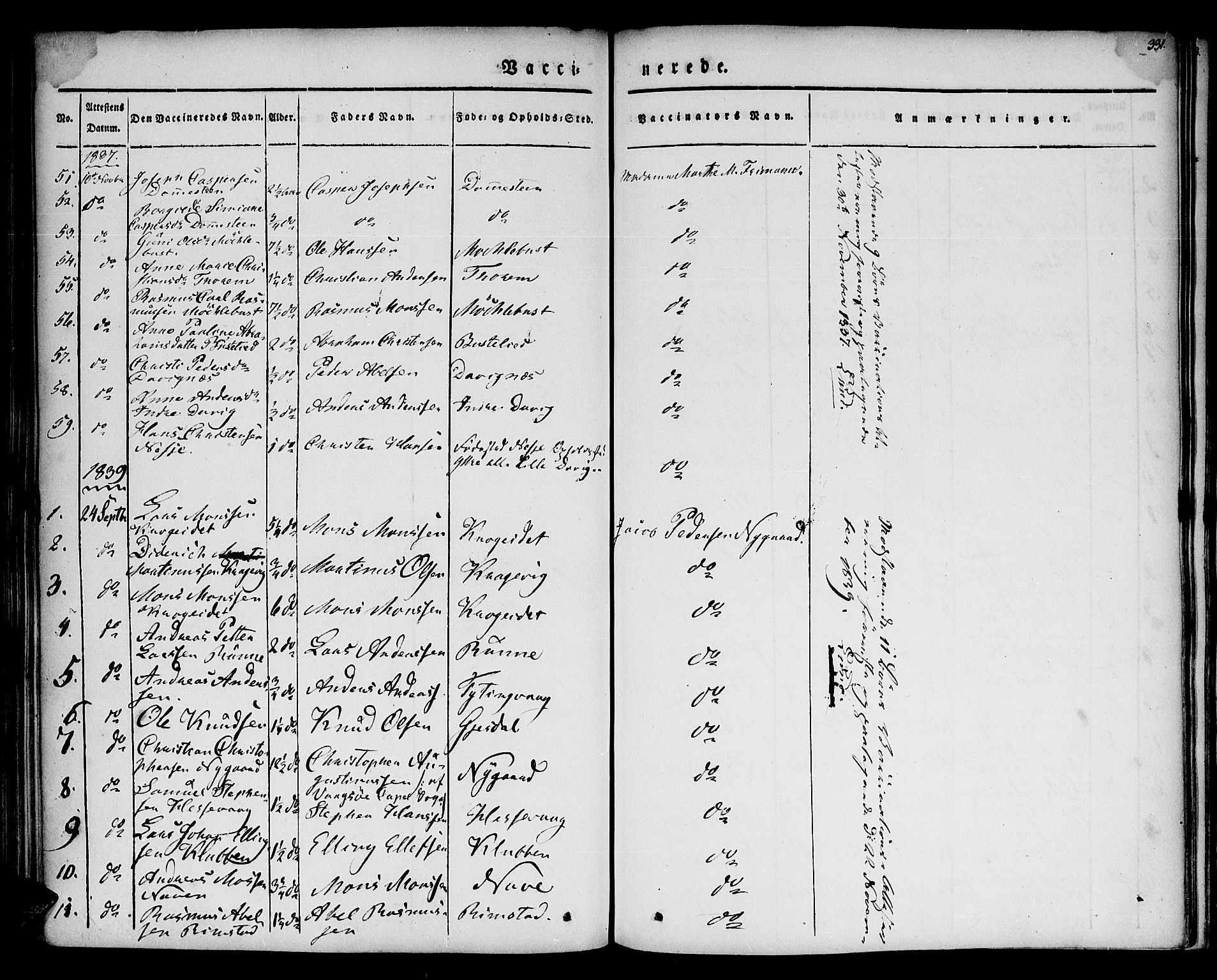 Davik sokneprestembete, AV/SAB-A-79701/H/Haa/Haaa/L0004: Parish register (official) no. A 4, 1830-1849, p. 331