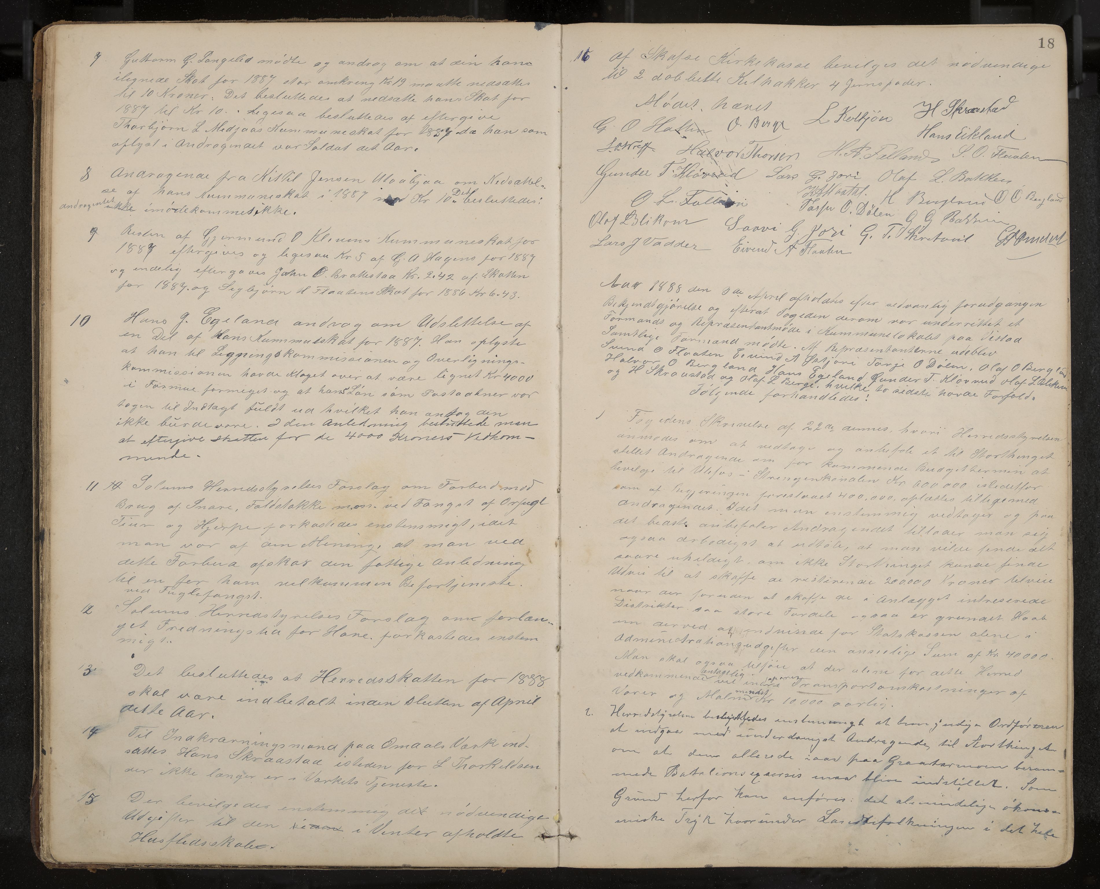 Mo formannskap og sentraladministrasjon, IKAK/0832021/A/L0003: Møtebok, 1886-1903, p. 18