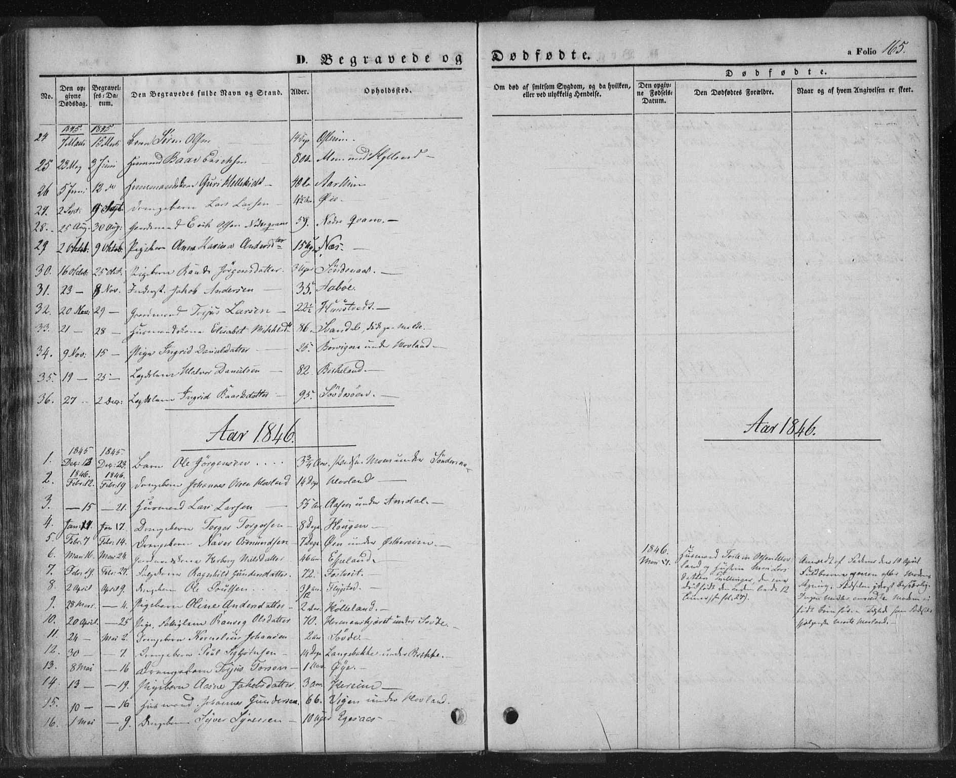 Sand sokneprestkontor, AV/SAST-A-101848/01/III/L0002: Parish register (official) no. A 2, 1838-1859, p. 165