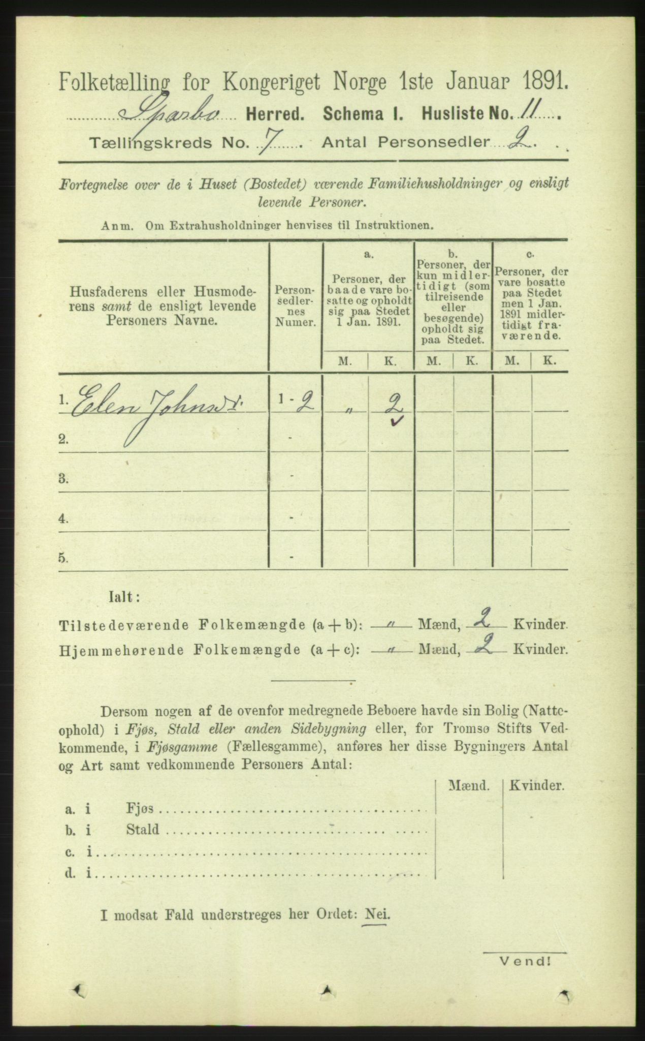 RA, 1891 census for 1731 Sparbu, 1891, p. 2346