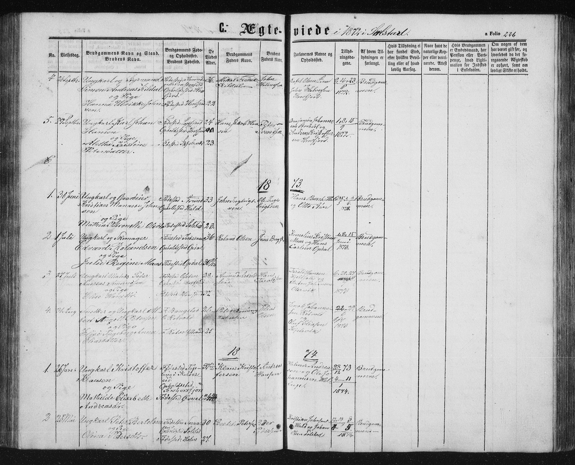 Ministerialprotokoller, klokkerbøker og fødselsregistre - Nordland, AV/SAT-A-1459/810/L0159: Parish register (copy) no. 810C02 /2, 1863-1883, p. 226