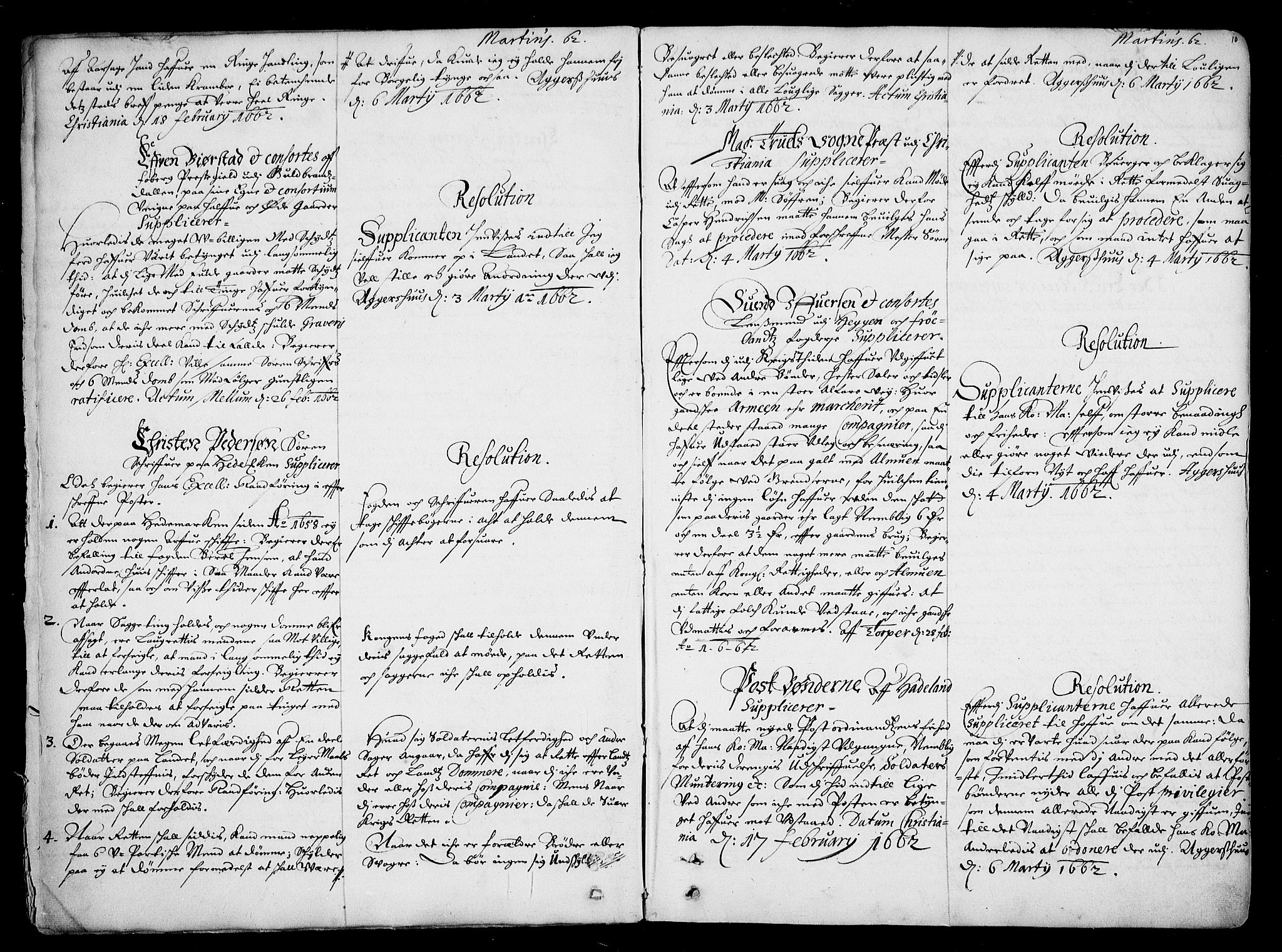 Stattholderembetet 1572-1771, AV/RA-EA-2870/Ad/L0001: Supplikasjons- og resolusjonsprotokoll, 1662-1669, p. 9b-10a