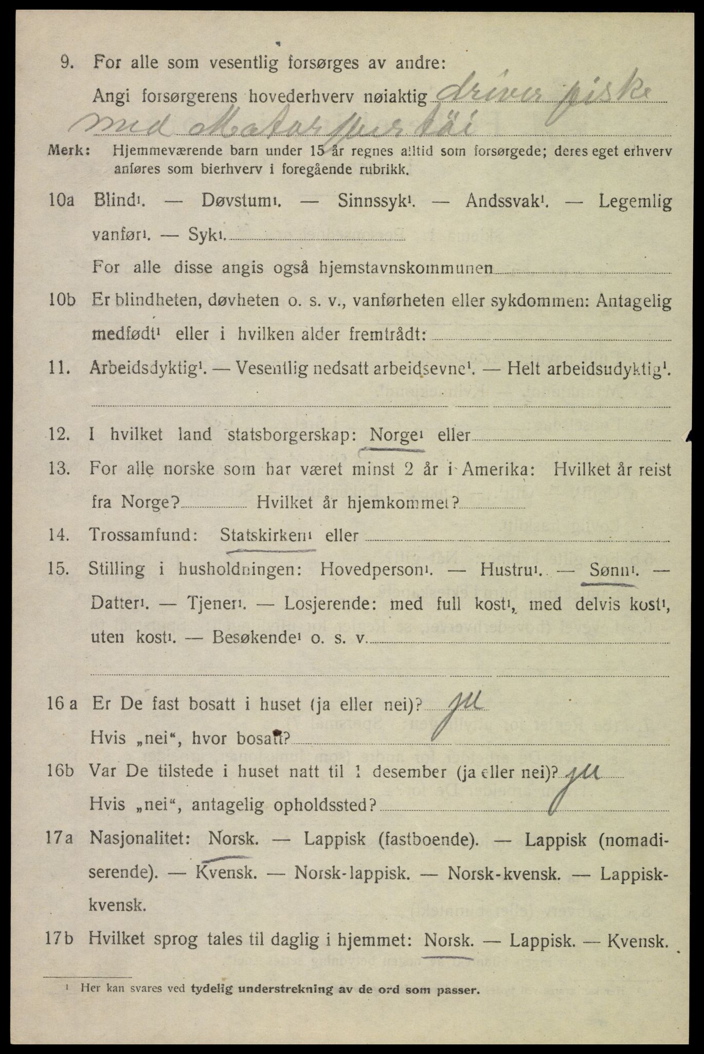 SAT, 1920 census for Hadsel, 1920, p. 20287